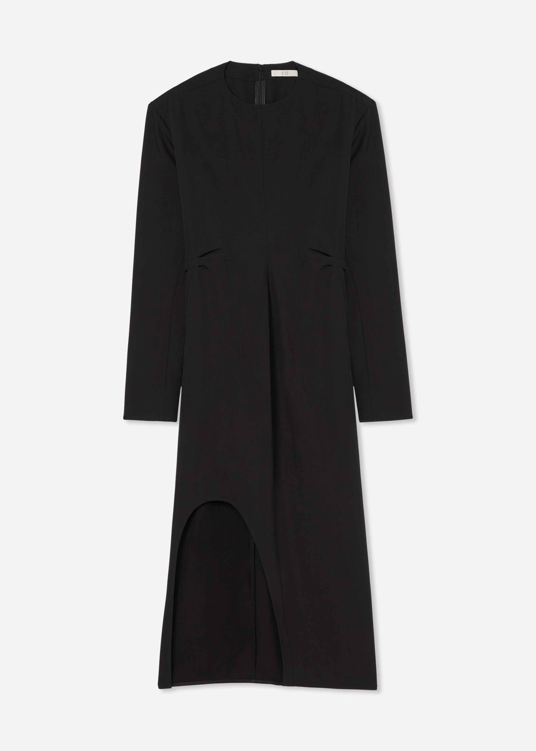 Keyhole Dress in Viscose Wool - Black