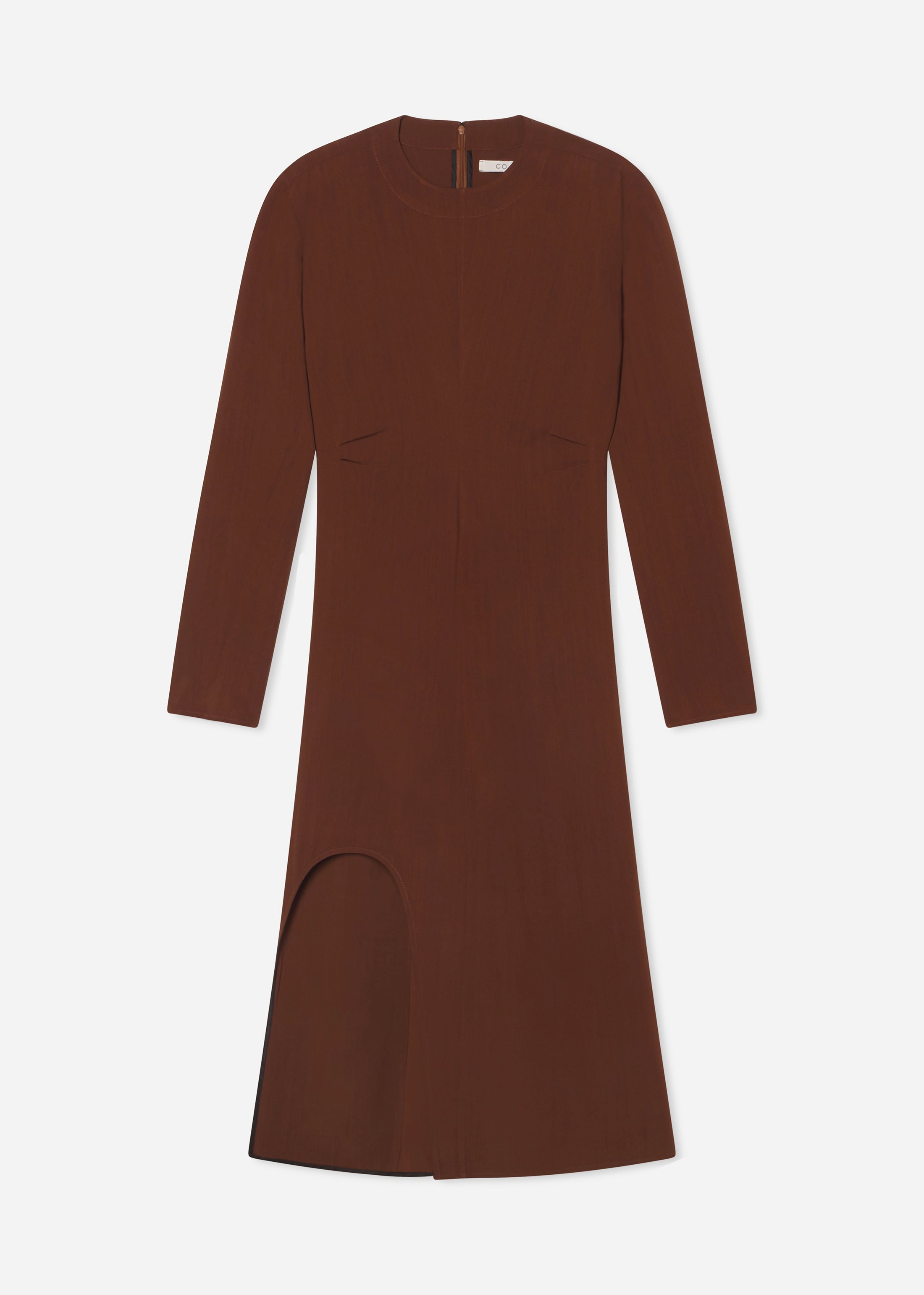 Keyhole Dress in Viscose Wool - Moose