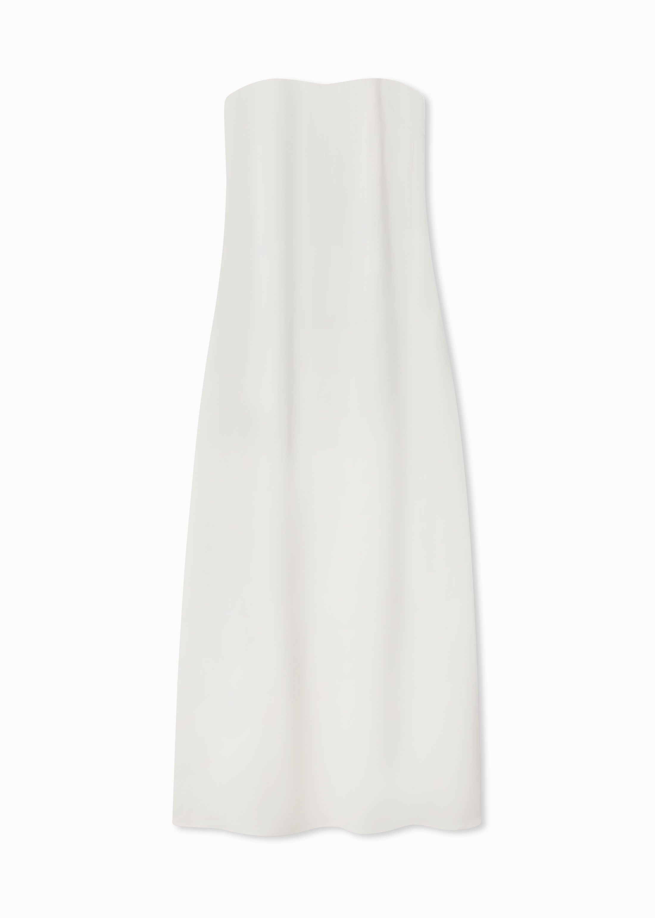 Strapless Column Dress in Viscose Crepe - Ivory