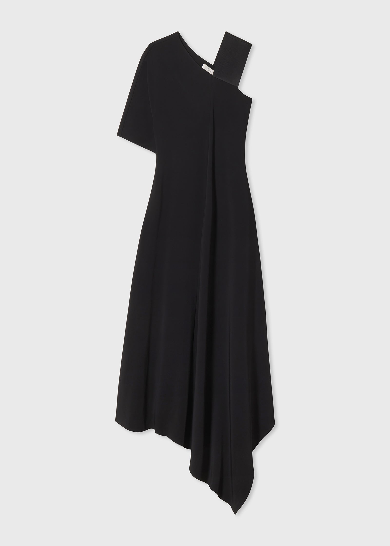 Napkin Dress in Stretch Viscose Crepe - Black - CO Collections