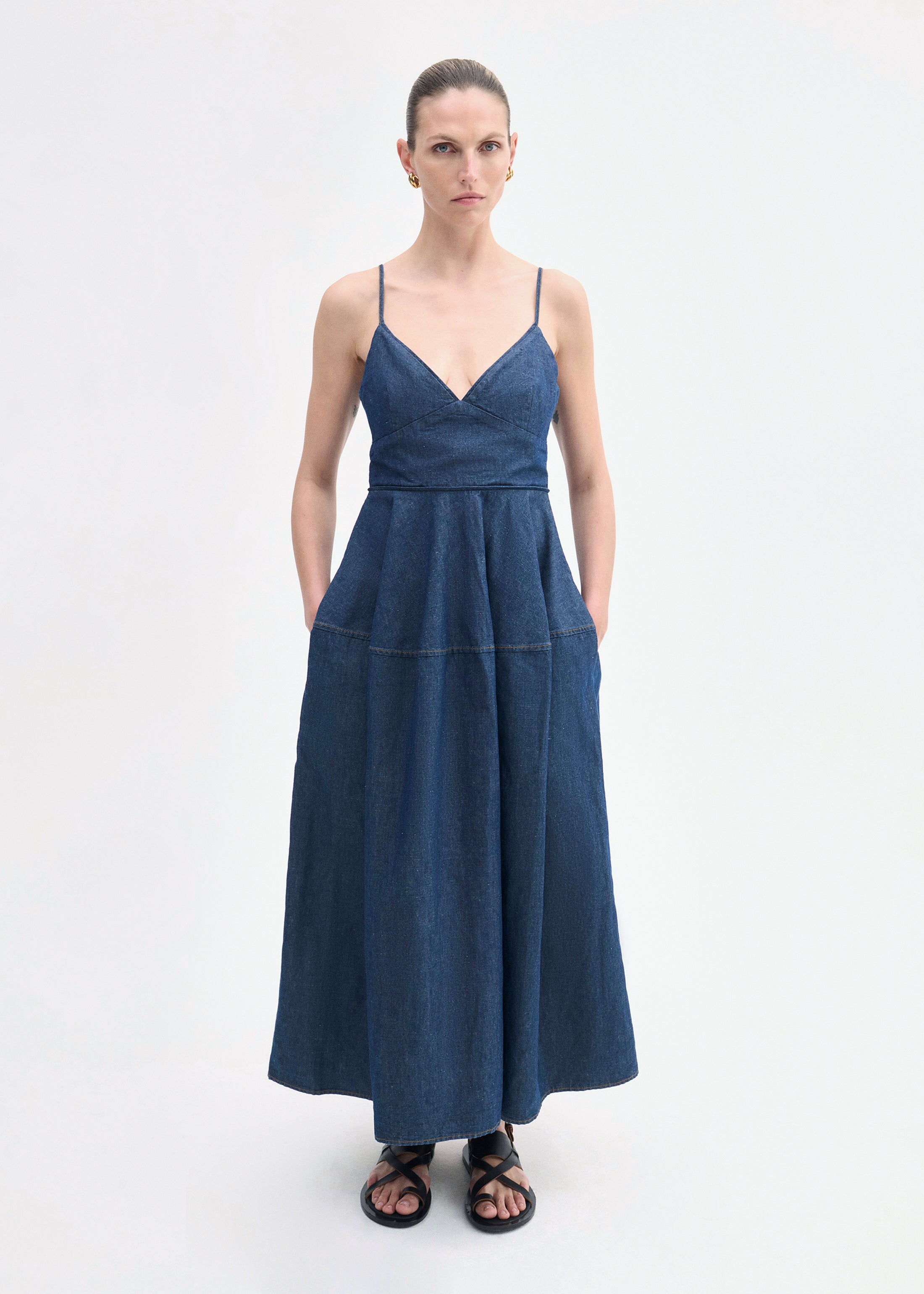 Camisole Dress in Chambray - Indigo