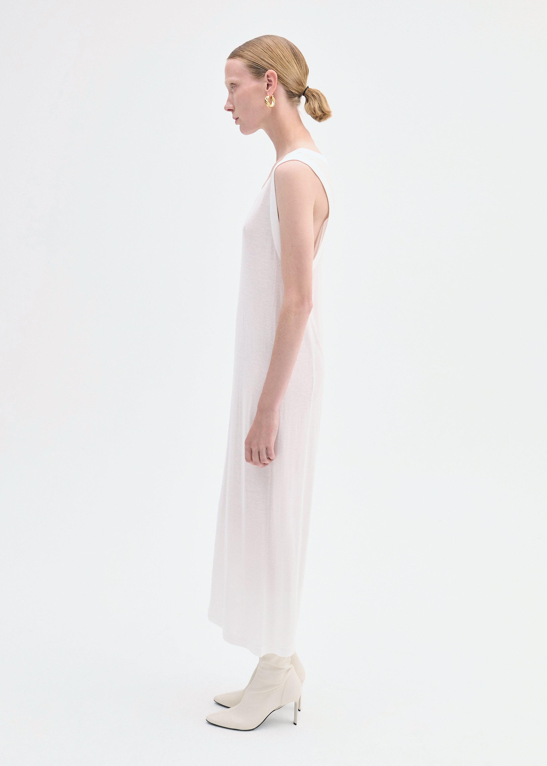 Tank Dress in Slub Jersey - Ivory