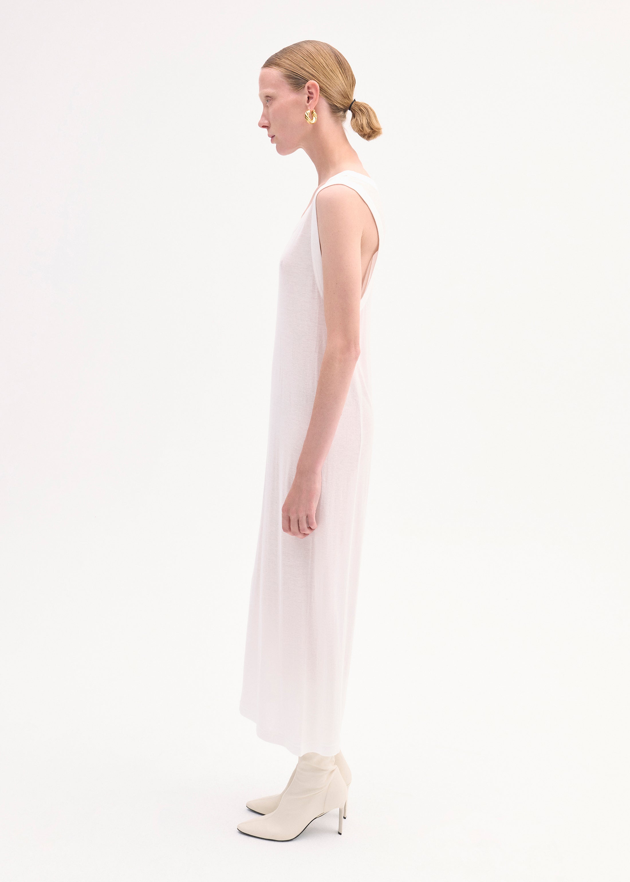 Tank Dress in Slub Jersey - Ivory