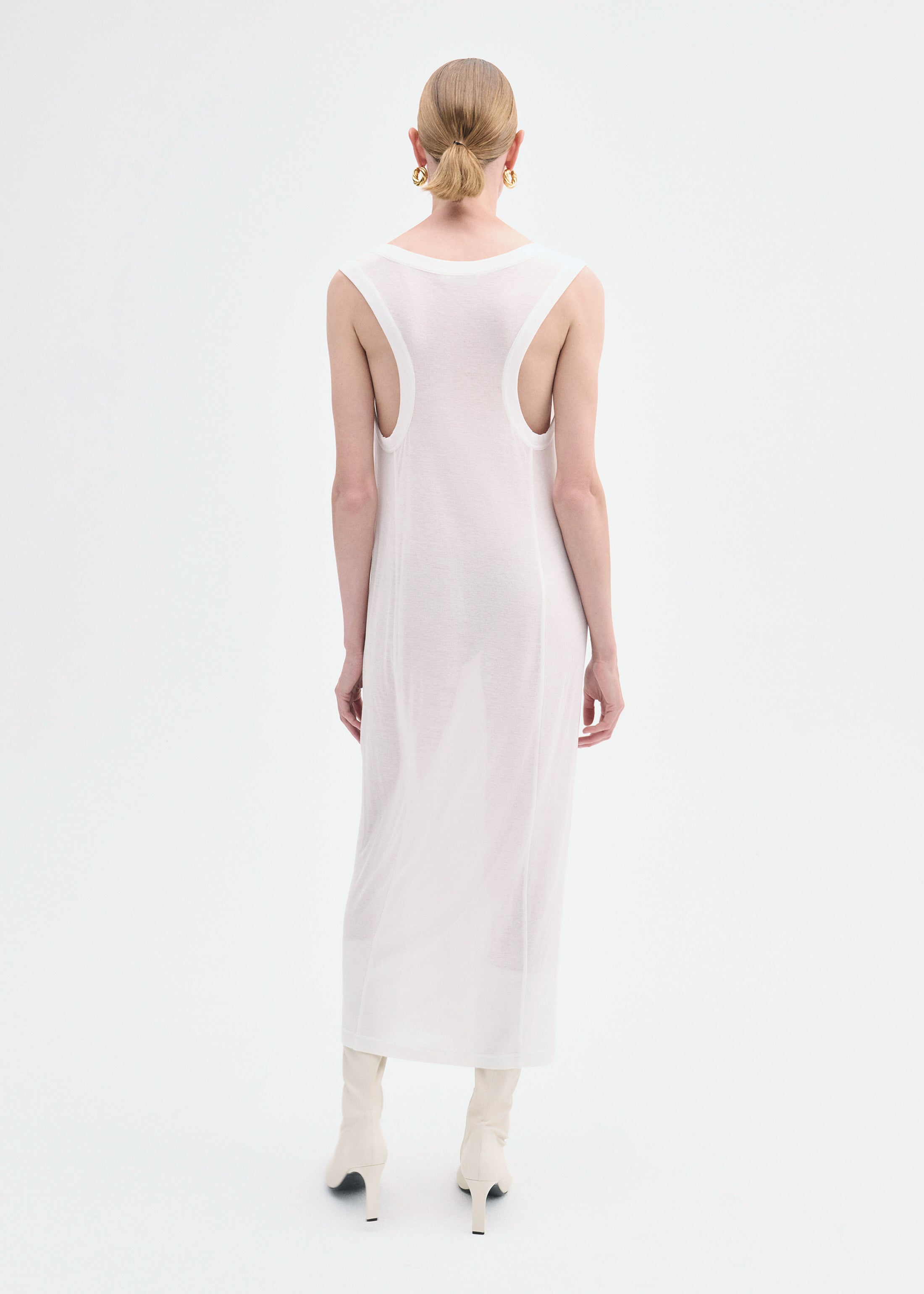 Tank Dress in Slub Jersey - Ivory