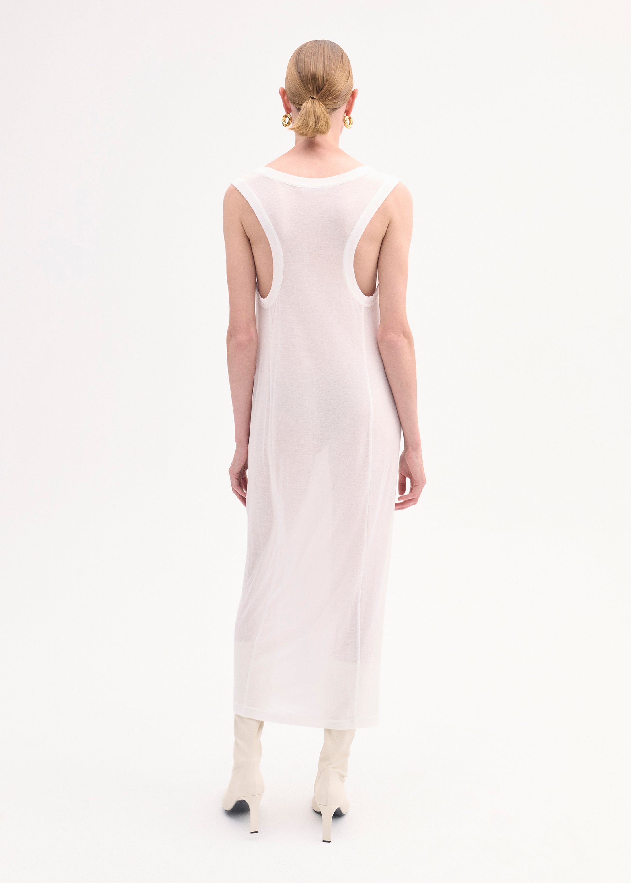 Tank Dress in Slub Jersey - Ivory