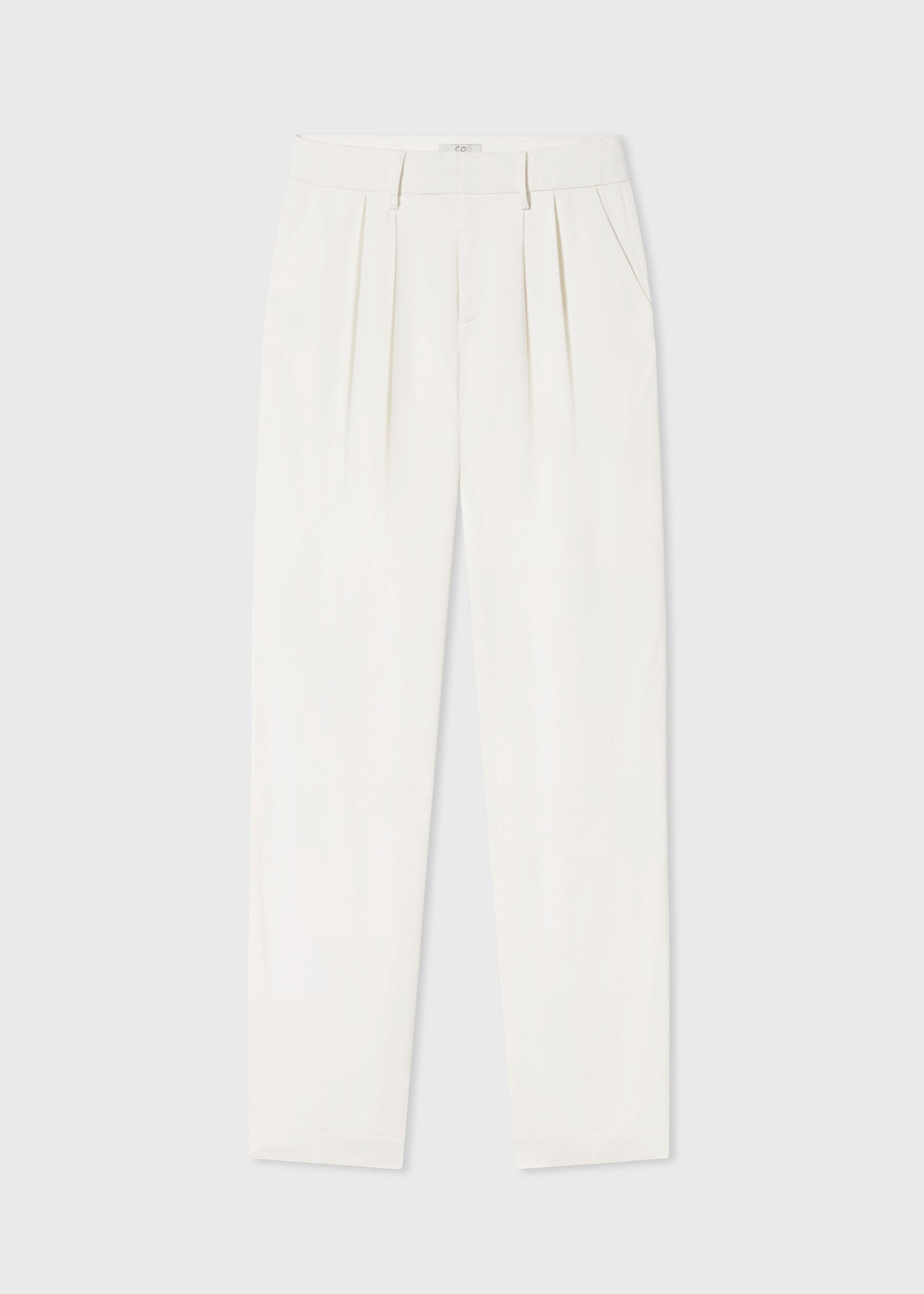 Classic Trouser in Stretch Viscose - Ivory - CO Collections