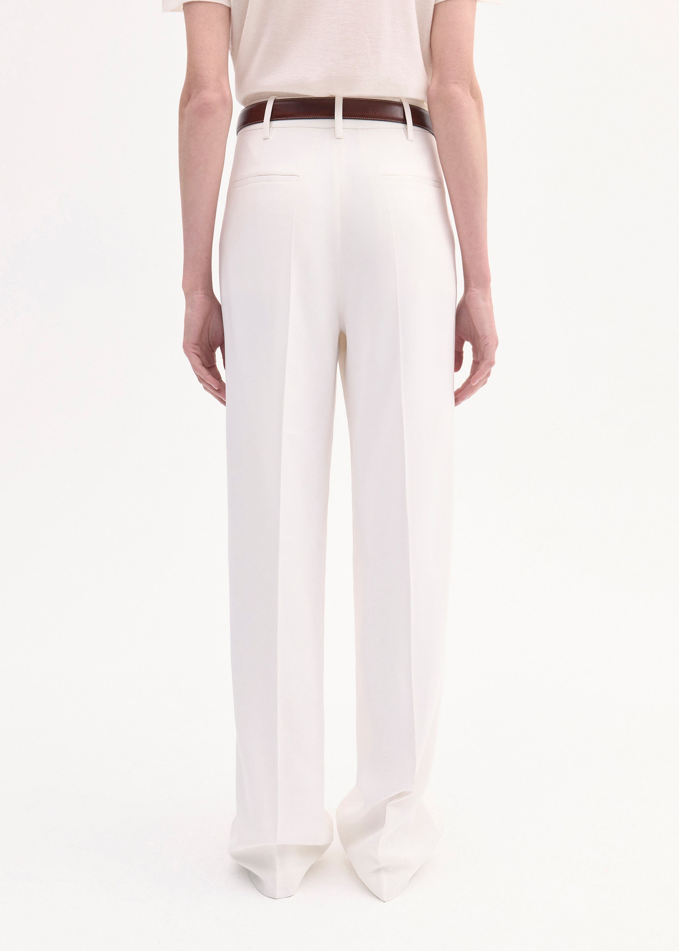 Classic Trouser in Stretch Viscose - Ivory