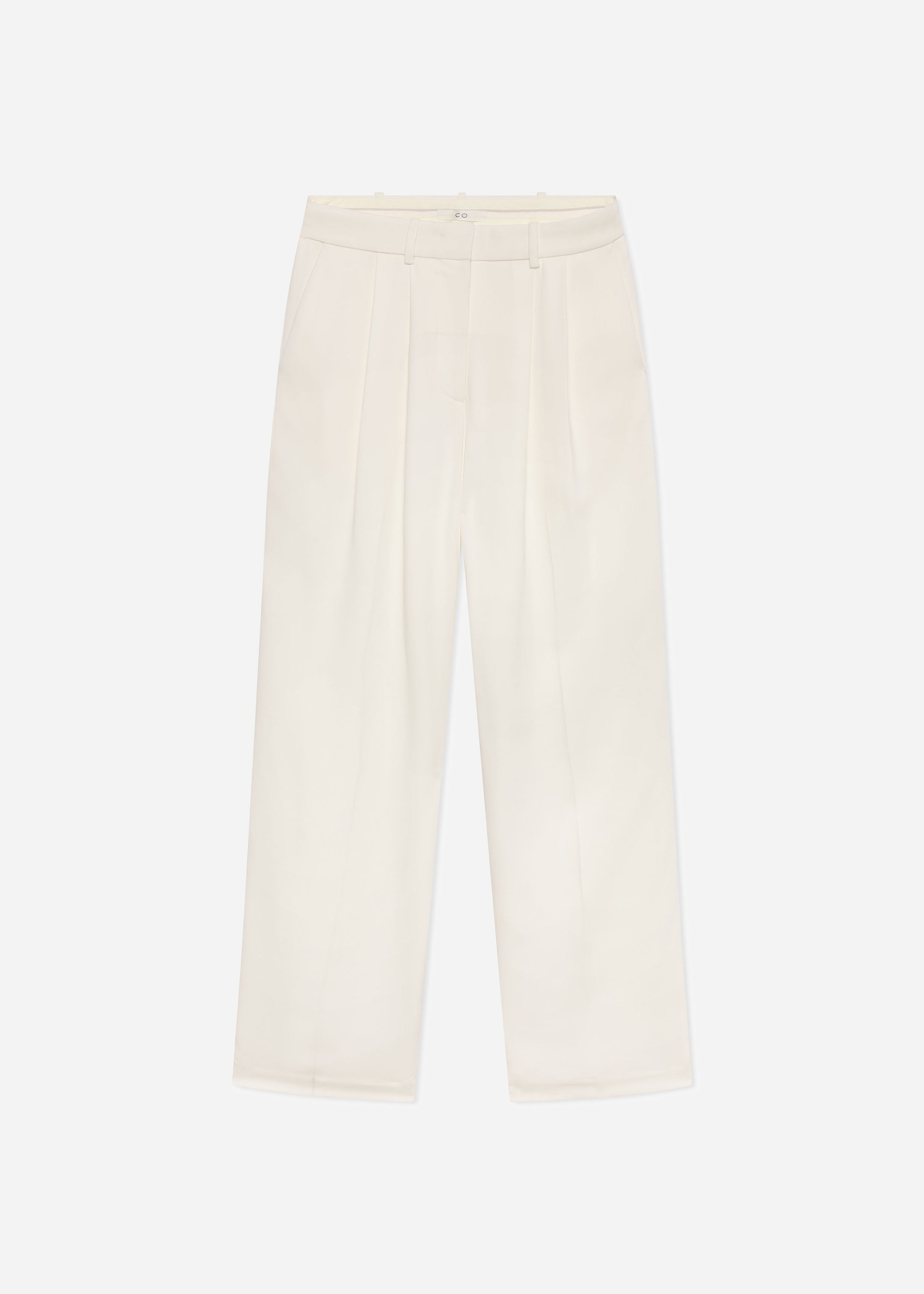 Pleat Front Trouser in Crepe - Ivory