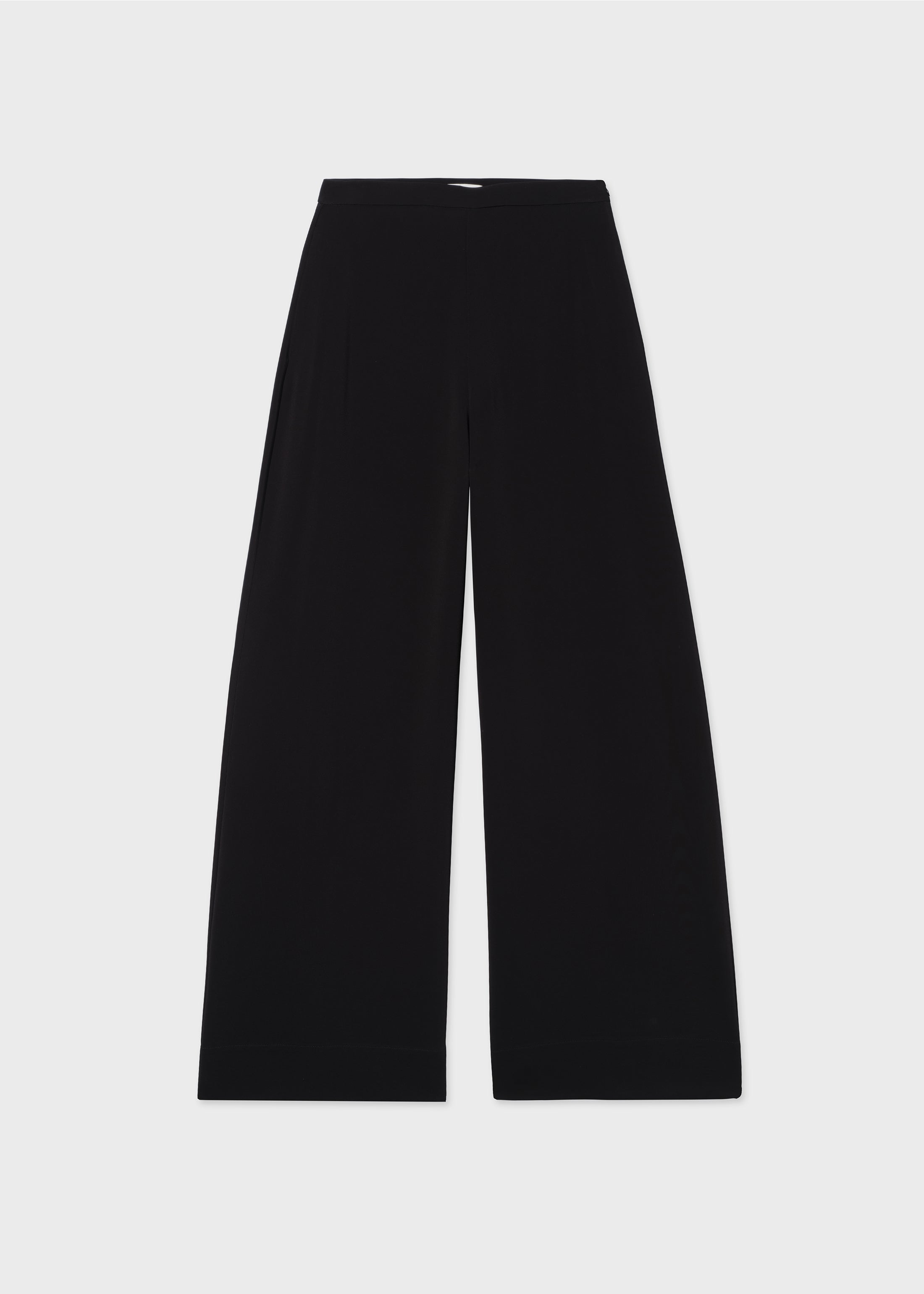 Wide Leg Pant in Crepe - Black