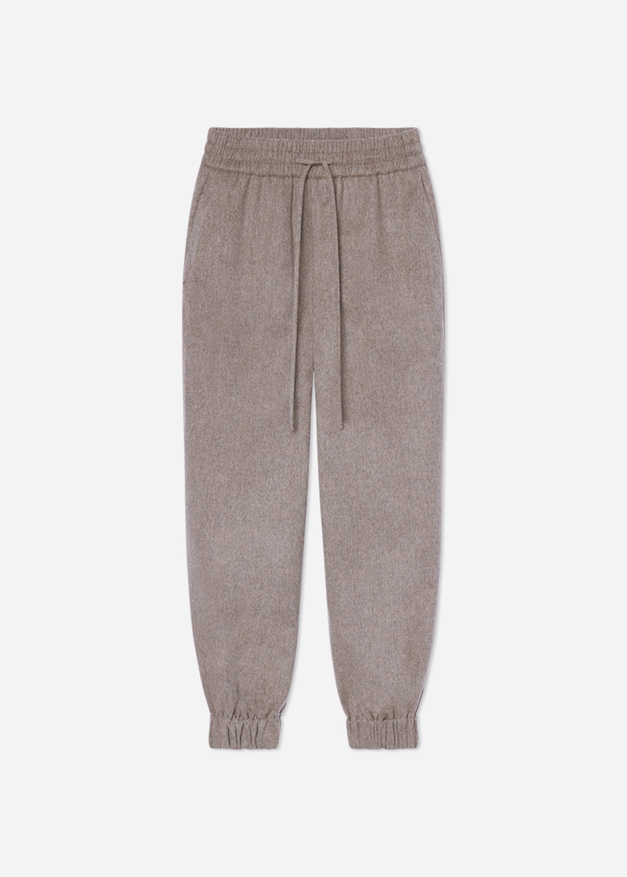 Flannel Jogger in Wool Cashmere - Oatmeal