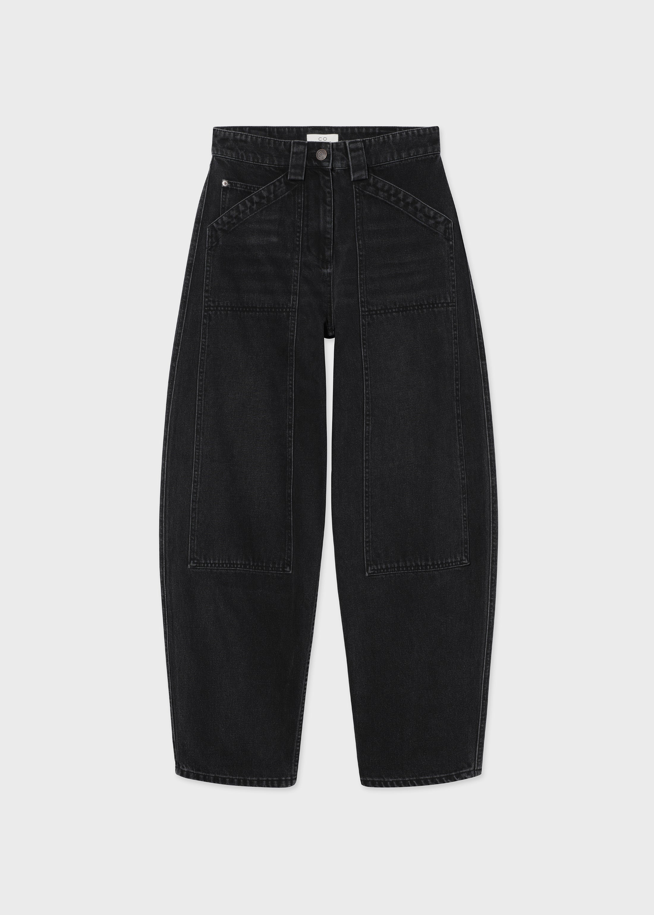 Denim Patch Pocket Pant - Black