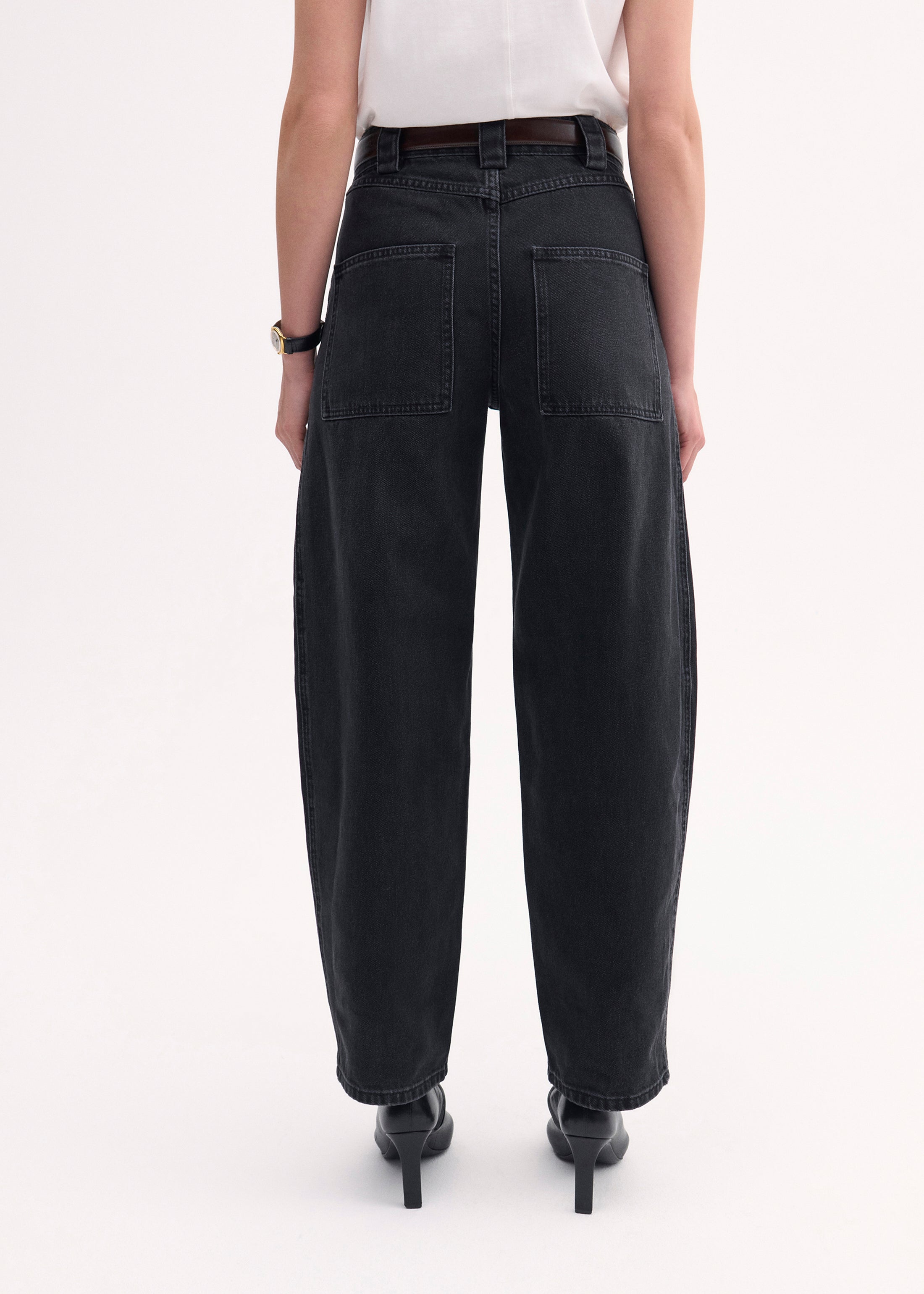Denim Patch Pocket Pant - Black