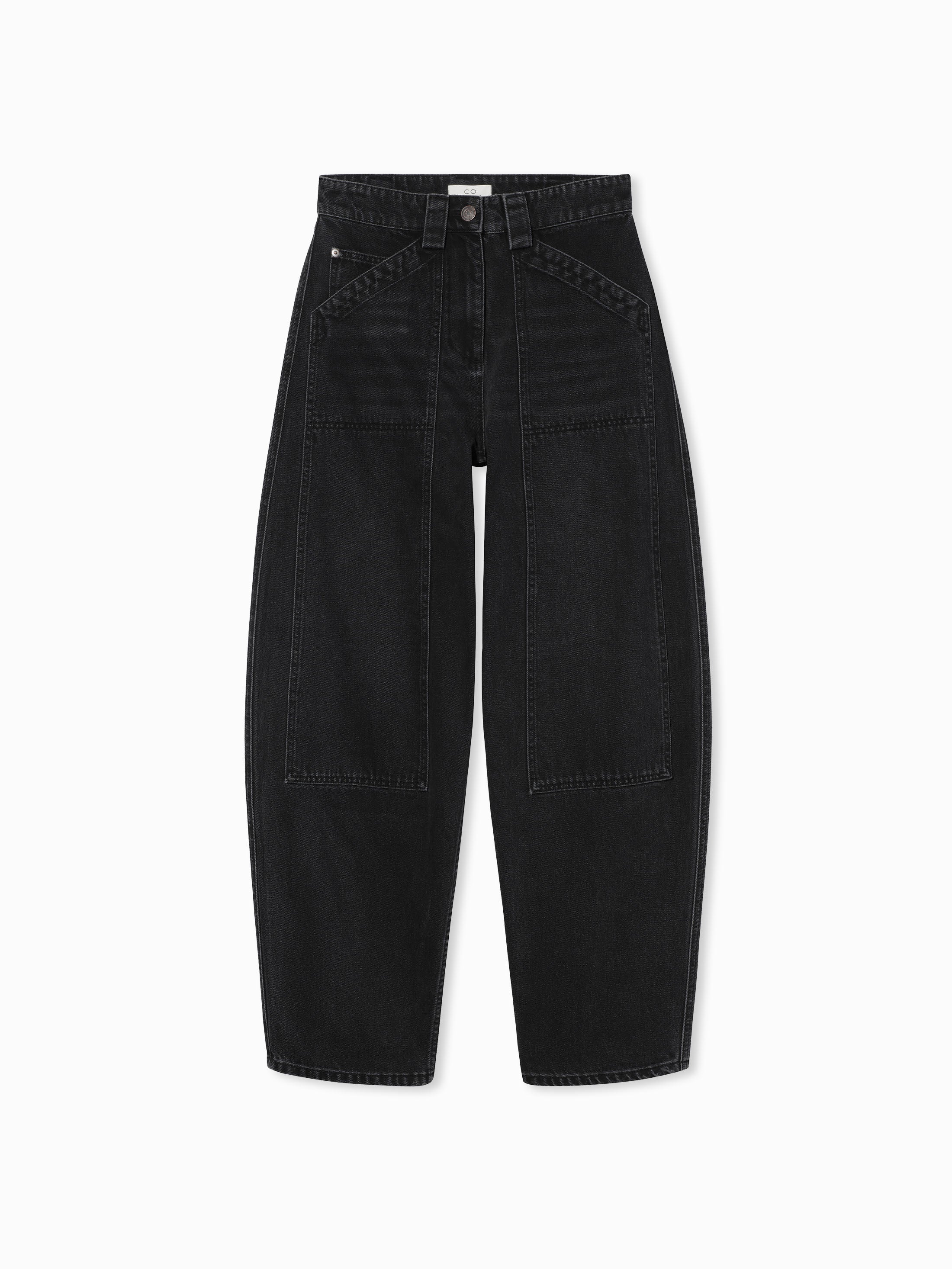 Denim Patch Pocket Pant - Black