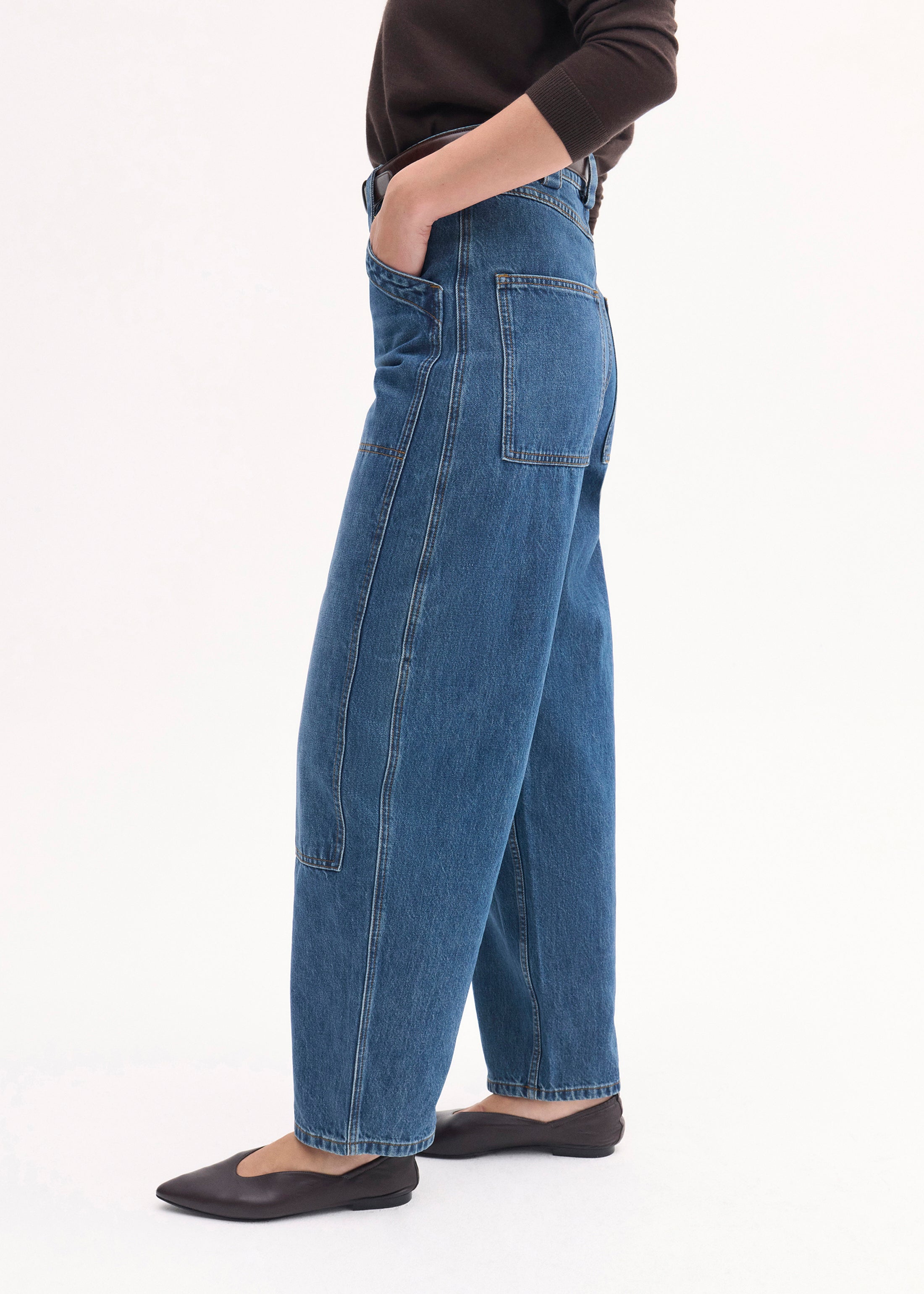 Denim Patch Pocket Pant - Indigo