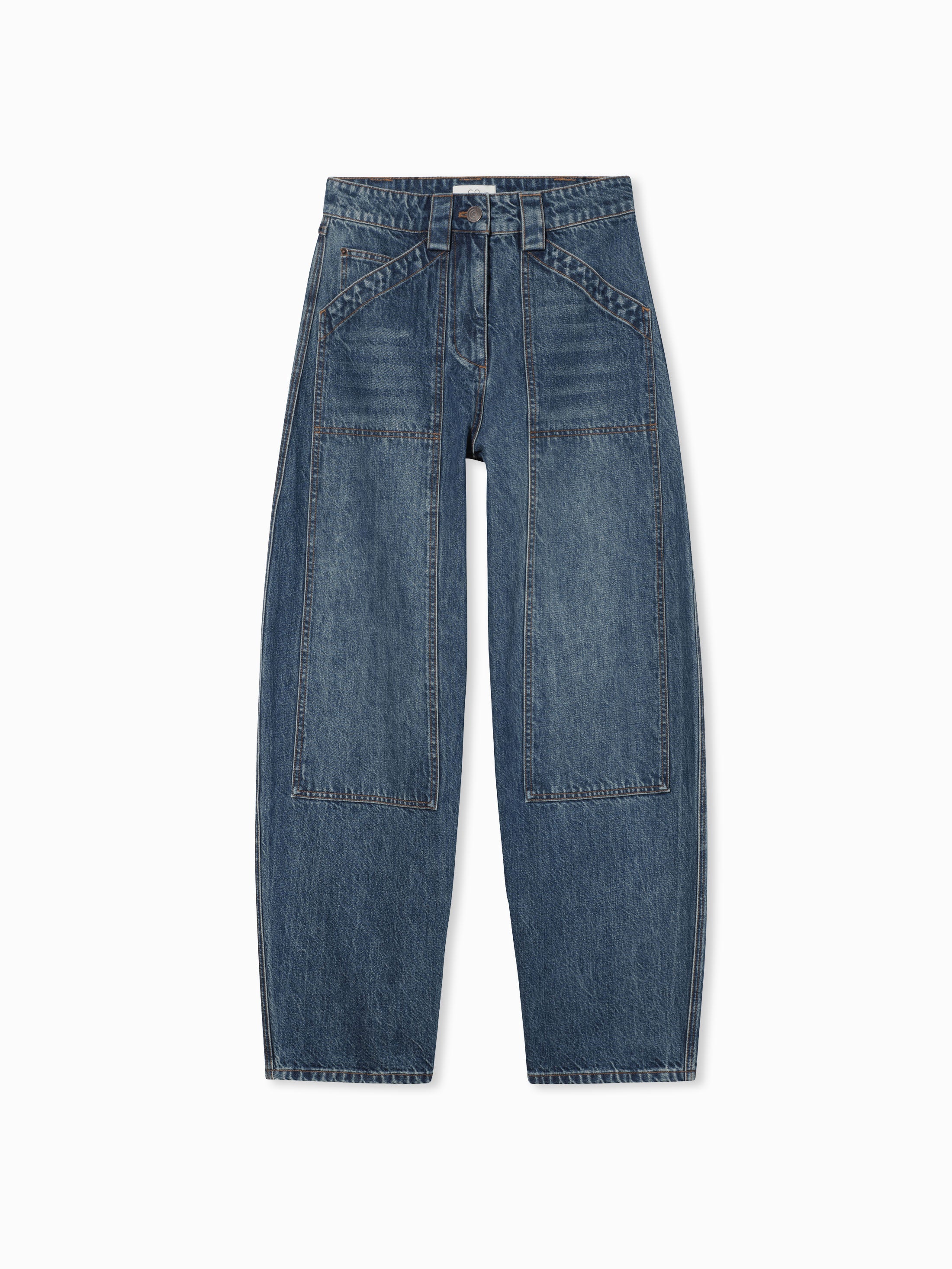 Denim Patch Pocket Pant - Indigo