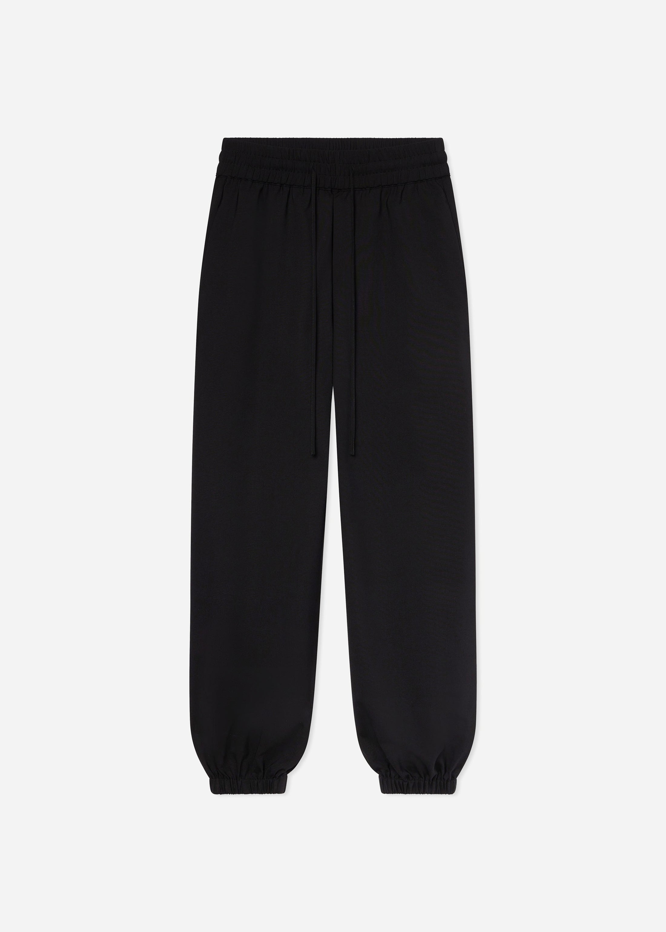 Jogger Pant in Stretch Wool Suiting - Black