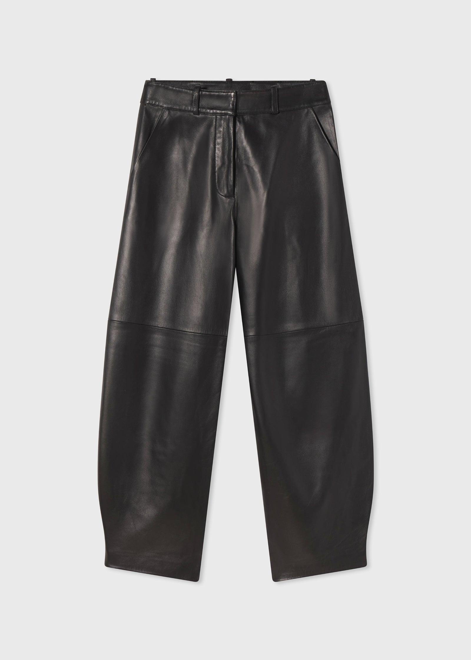 Cropped Leather Trouser - Black - CO Collections