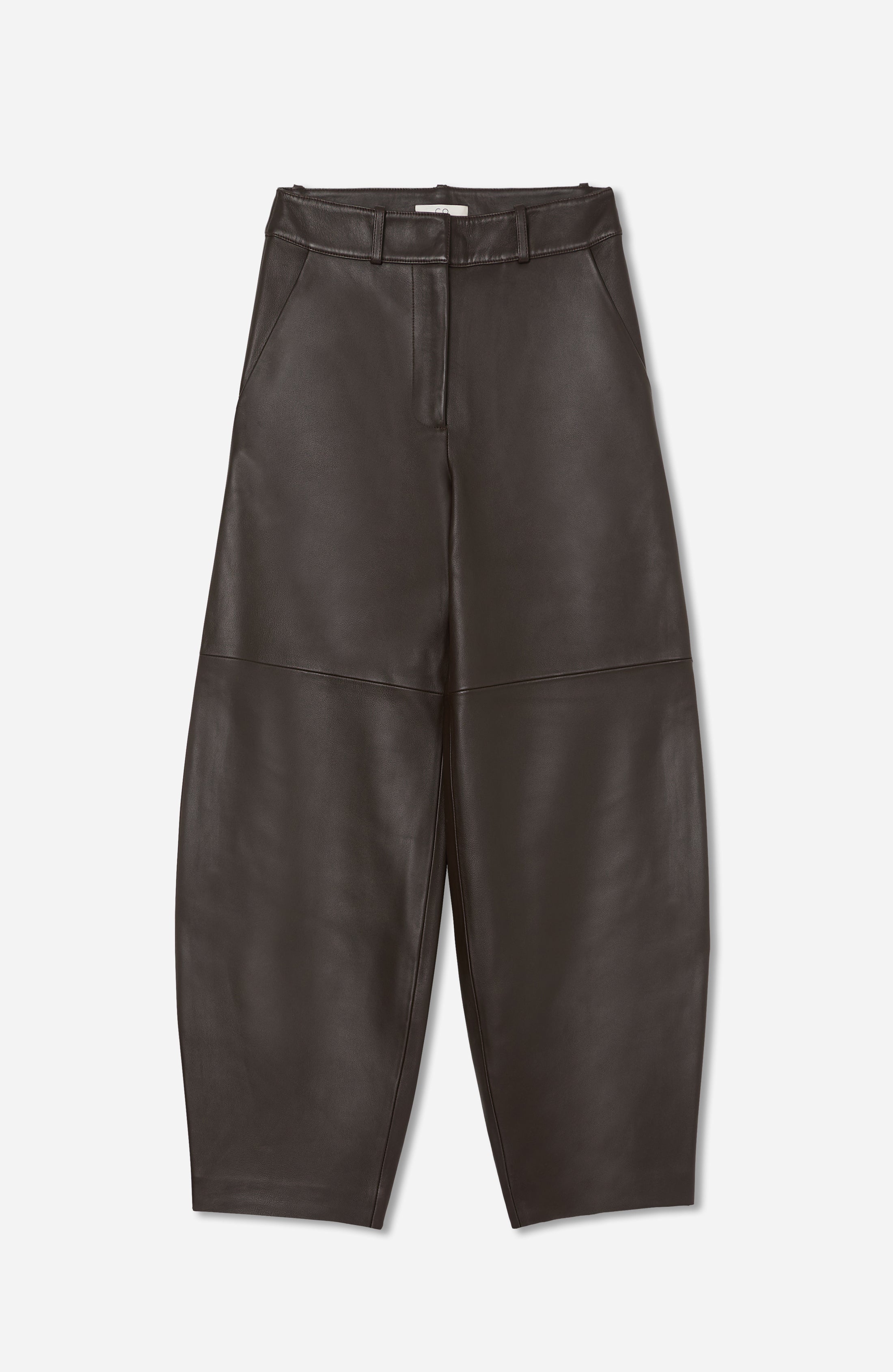 Cropped Leather Trouser - Chocolate