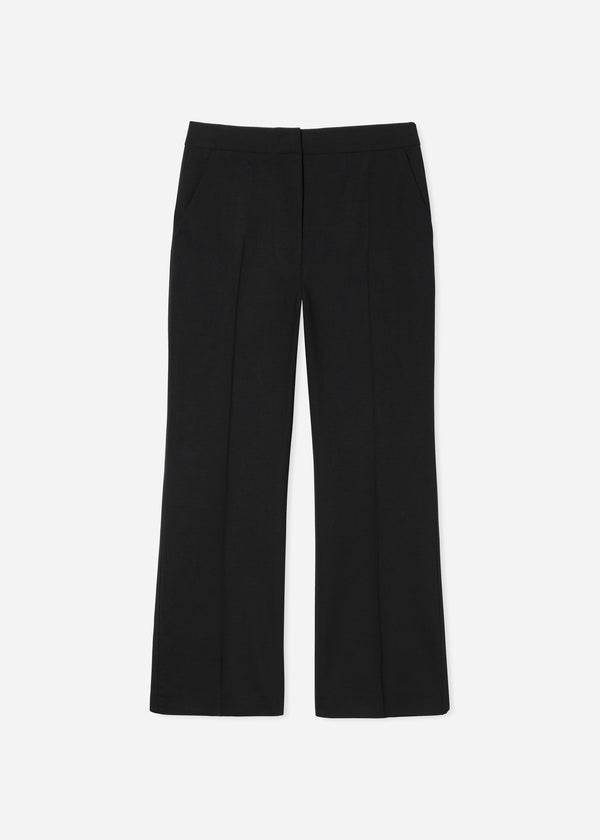Cropped Cigarette Trouser in Virgin Wool - Black - CO