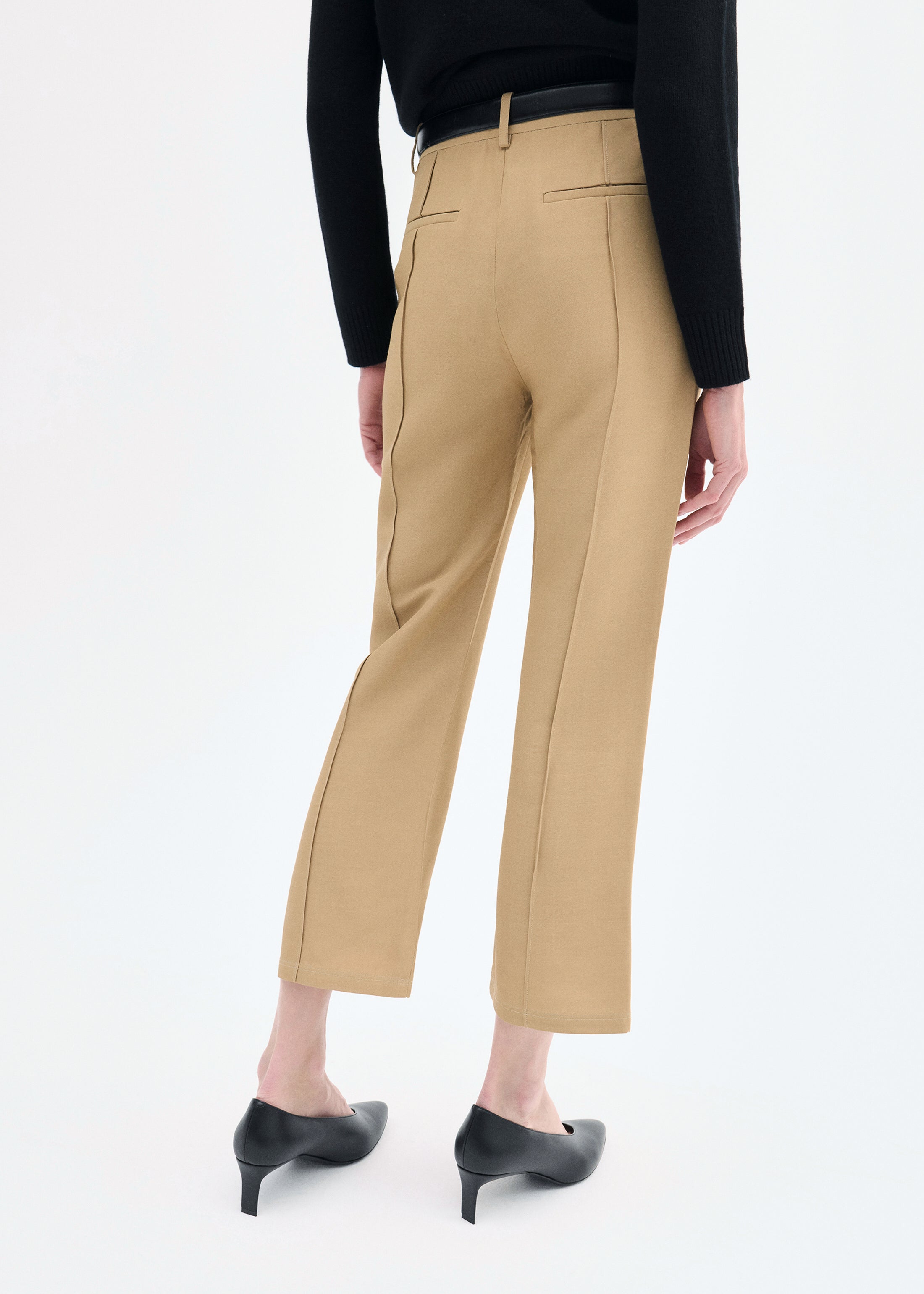 Cropped Flared Pant - Camel