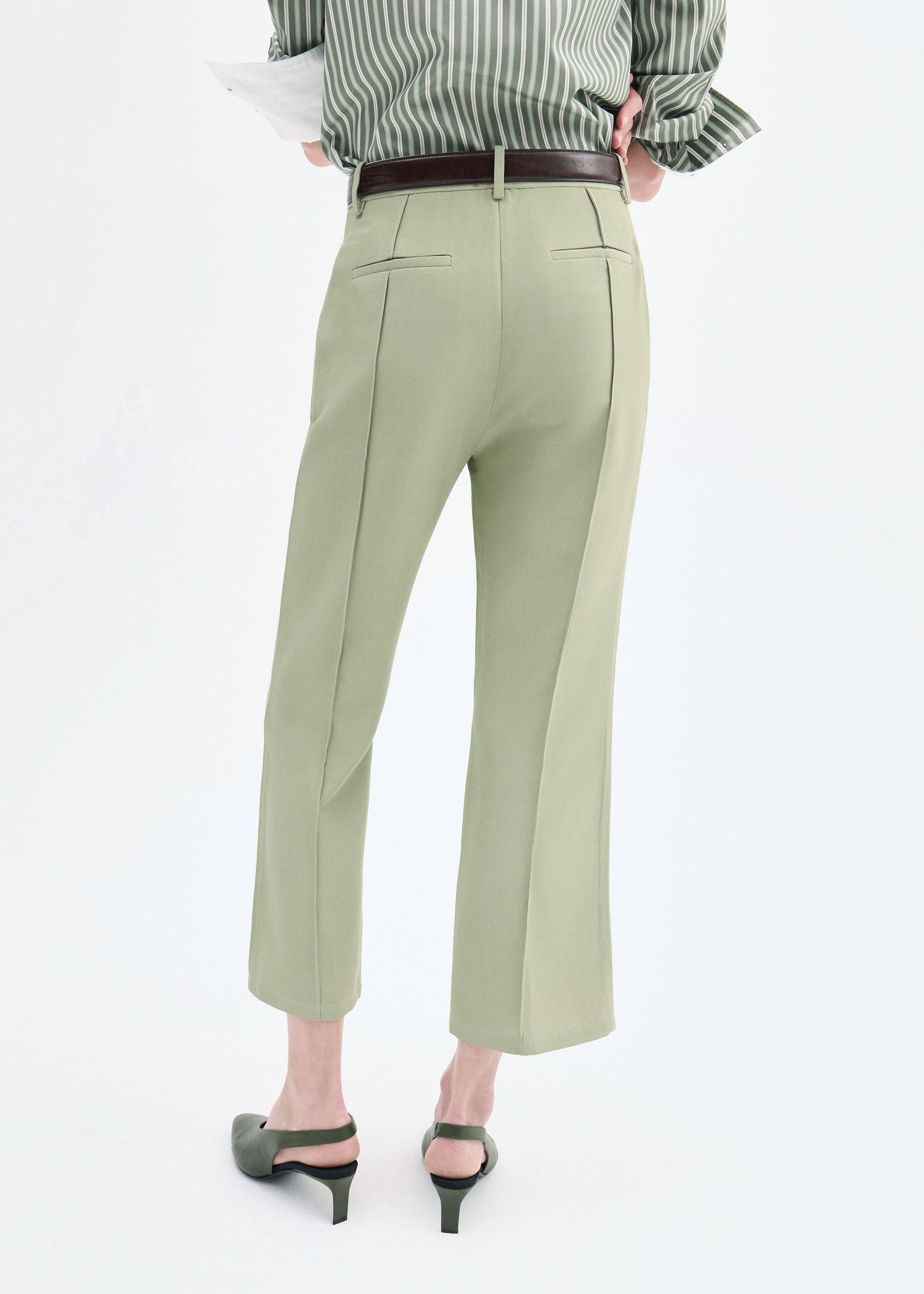 Cropped Flared Pant - Tea