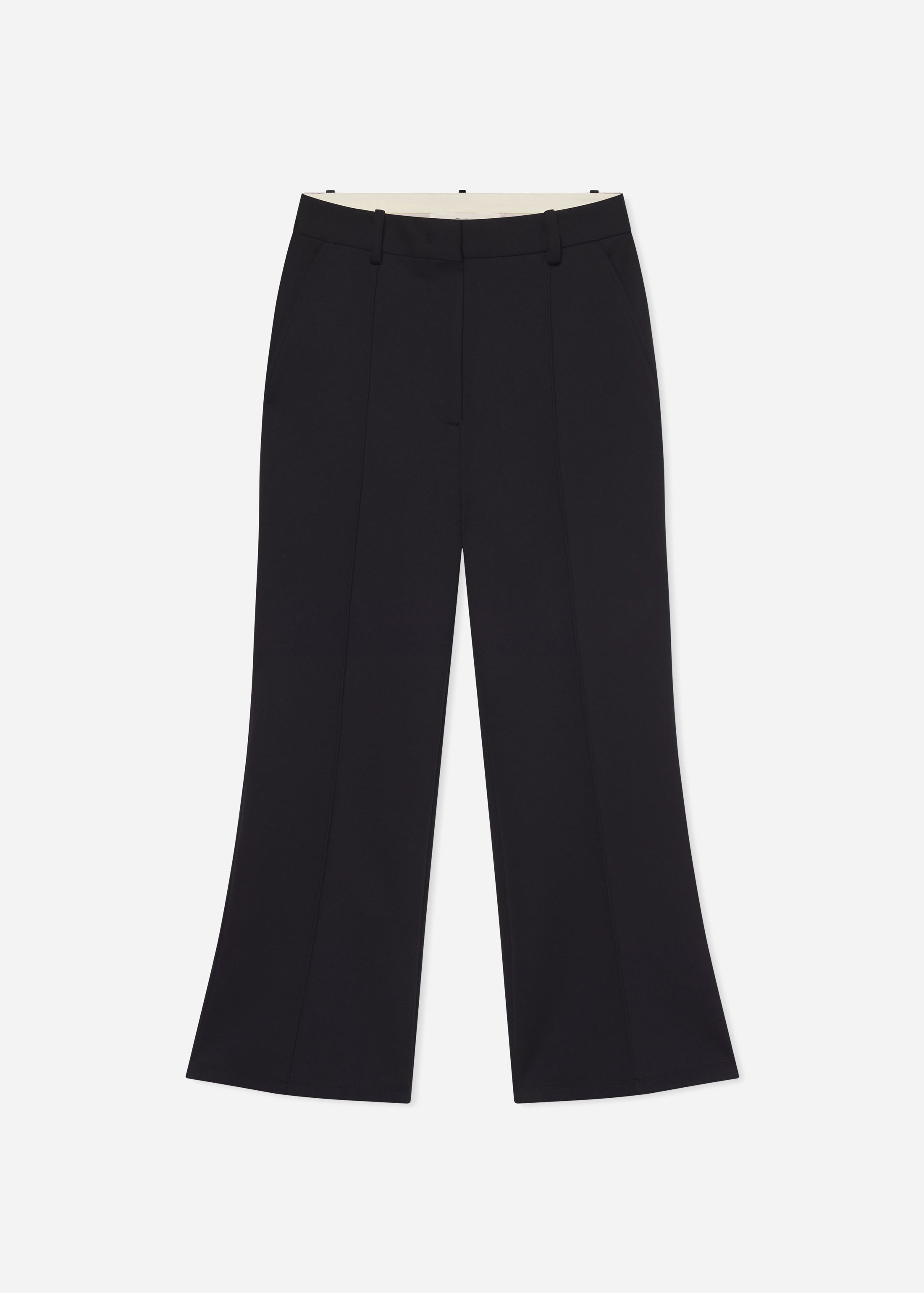 Cropped Flared Pant in Scuba - Black