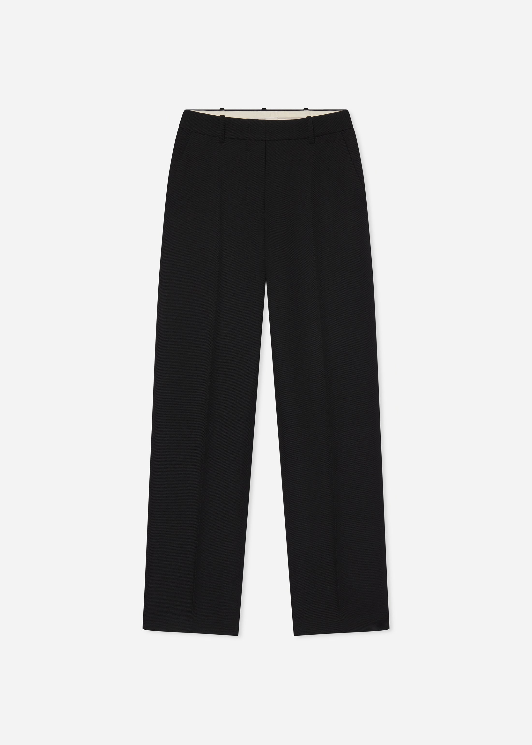 Tailored Straight Pant in Virgin Wool - Black