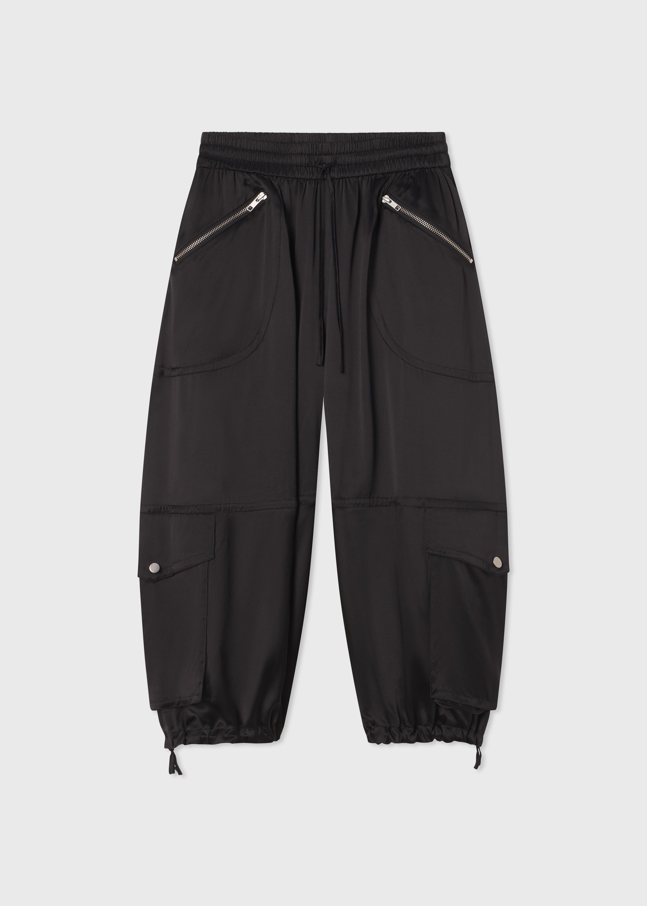 Braies Pant in Silk Charmeuse - Black