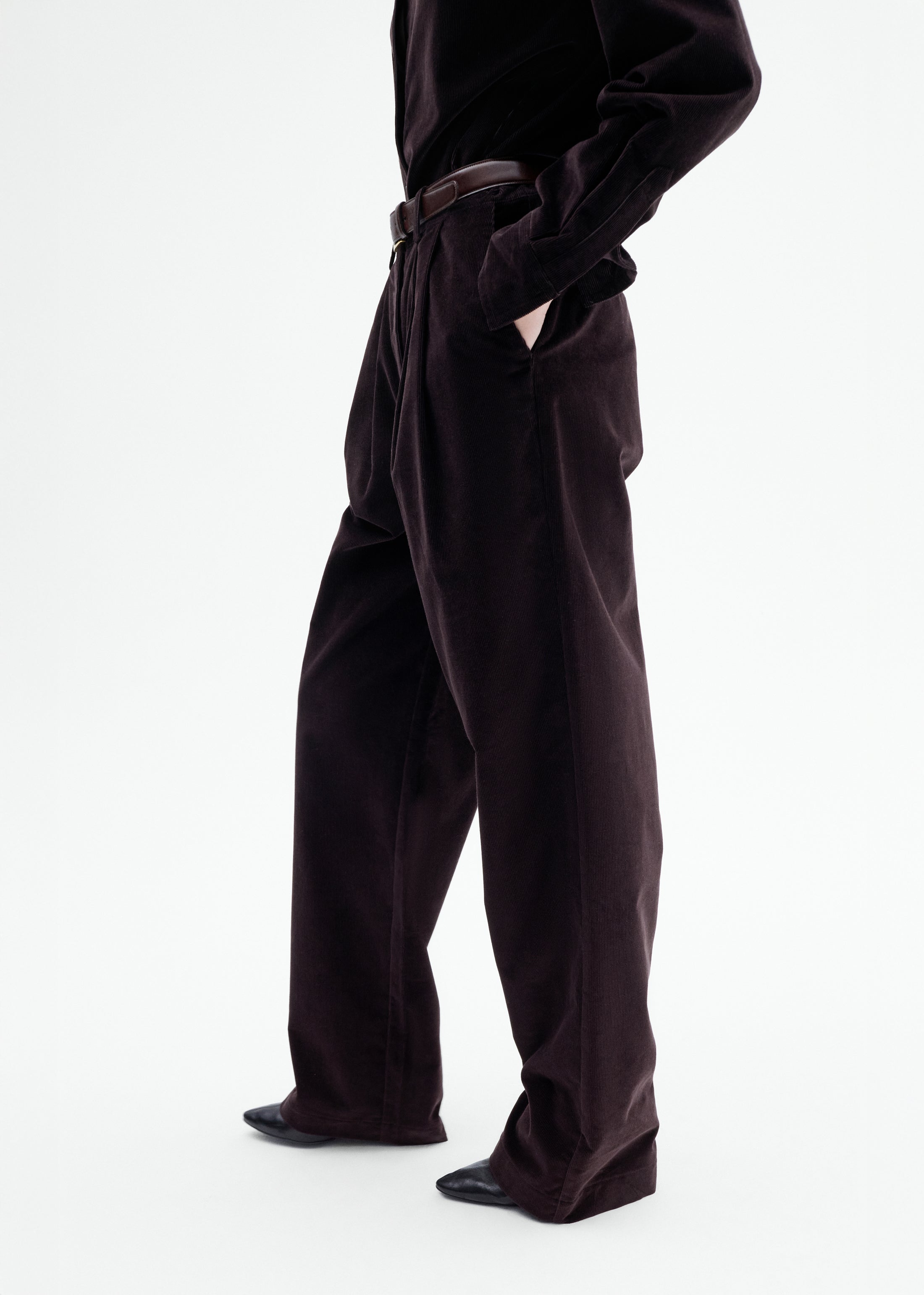 Corduroy Wide Leg Pant - Chocolate