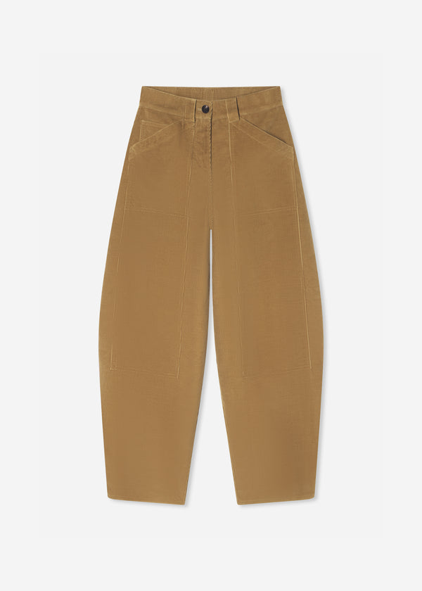 Corduroy Barrel Pant - Camel - CO