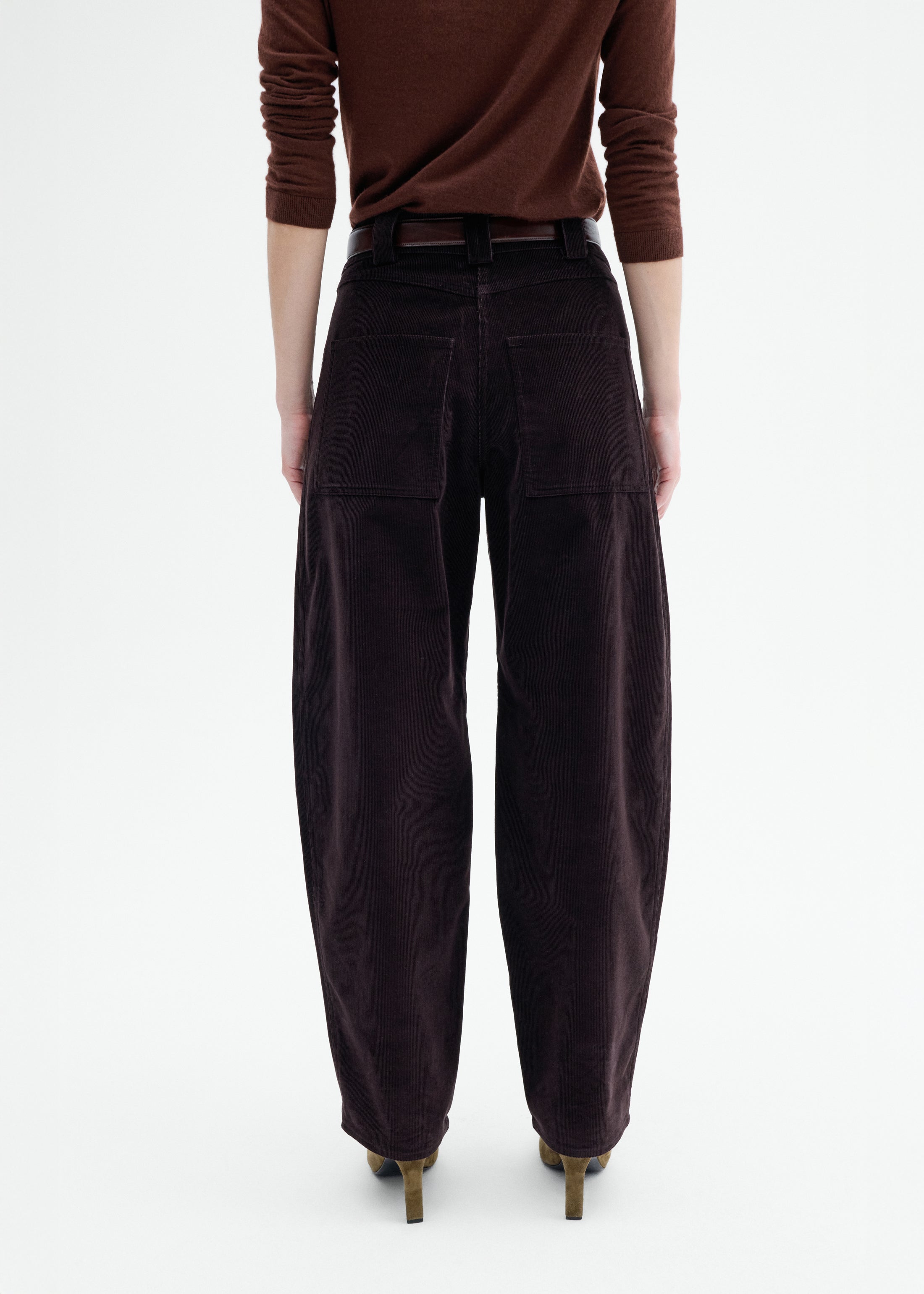 Corduroy Barrel Pant - Chocolate