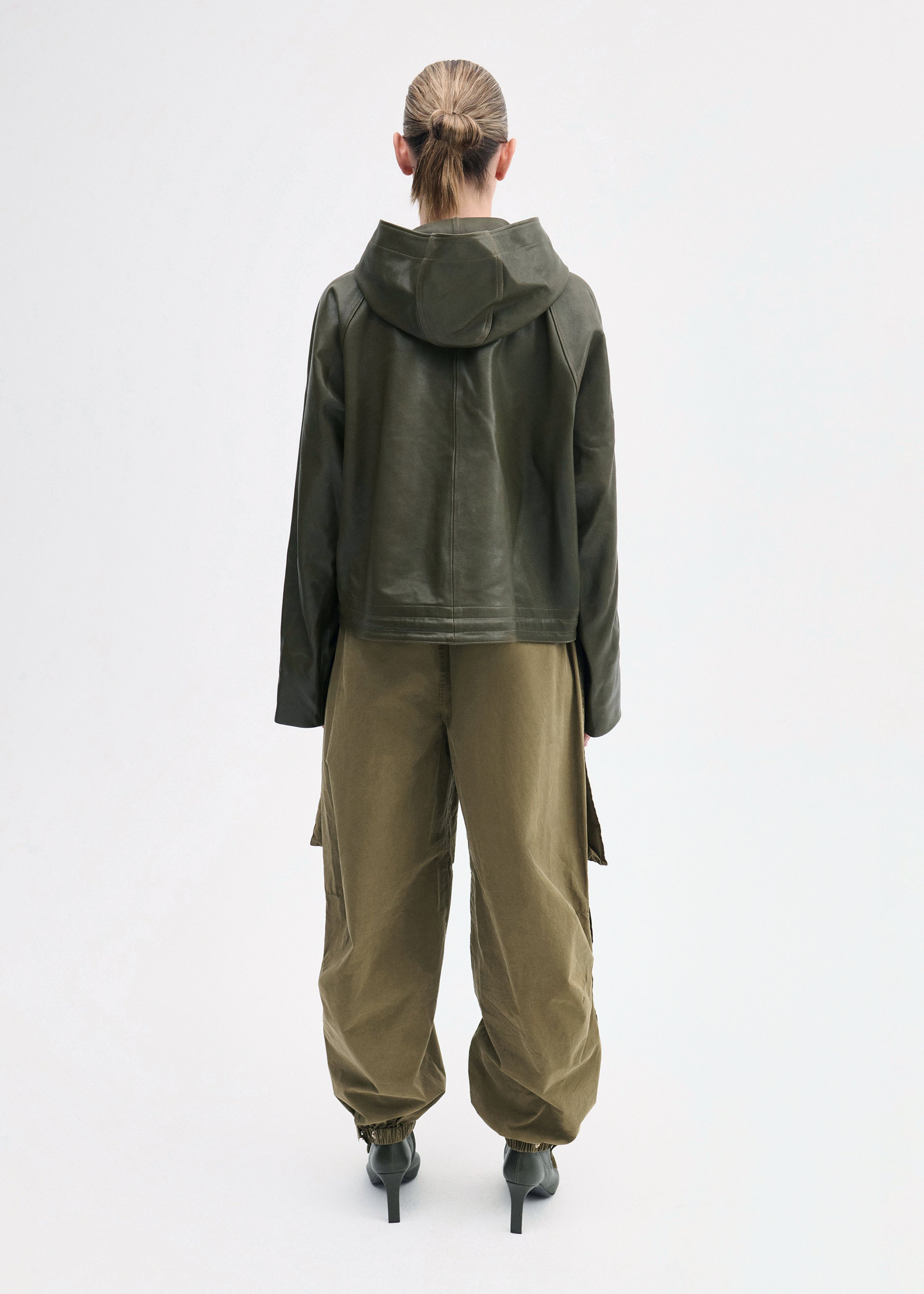 Workwear Pullover in Leather - Olive