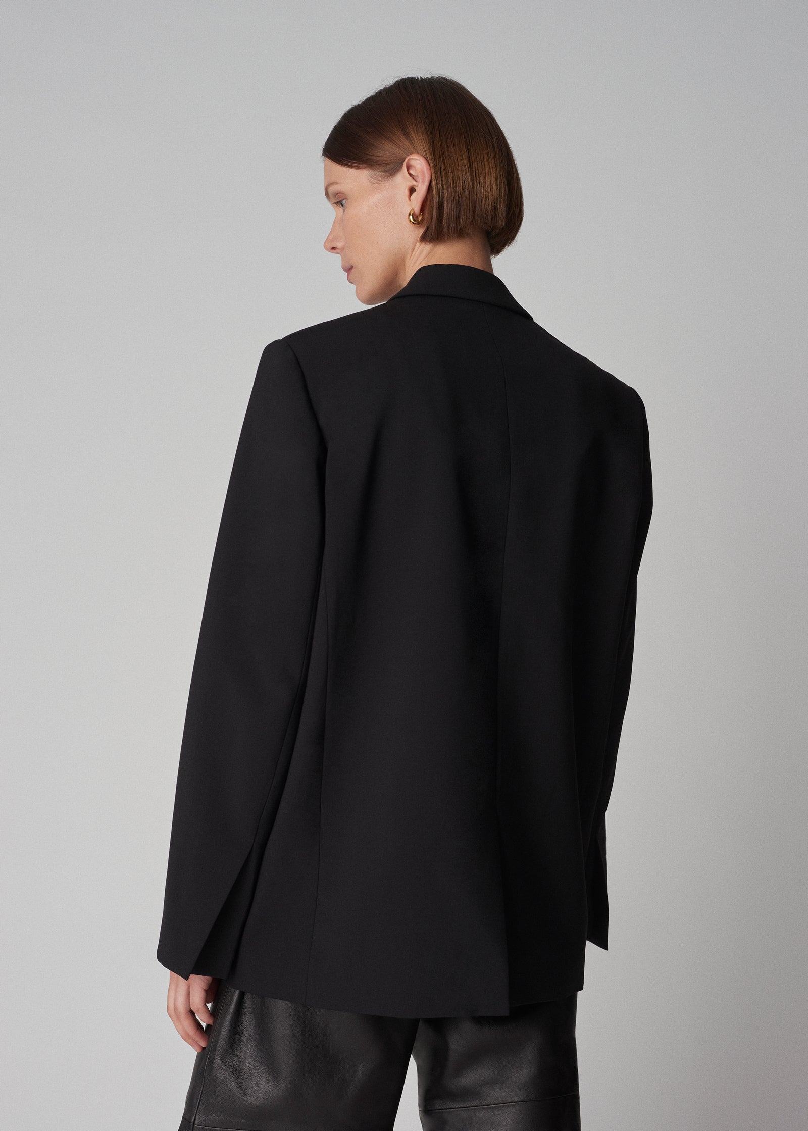 Boxy Jacket in Virgin Wool - Black - CO Collections