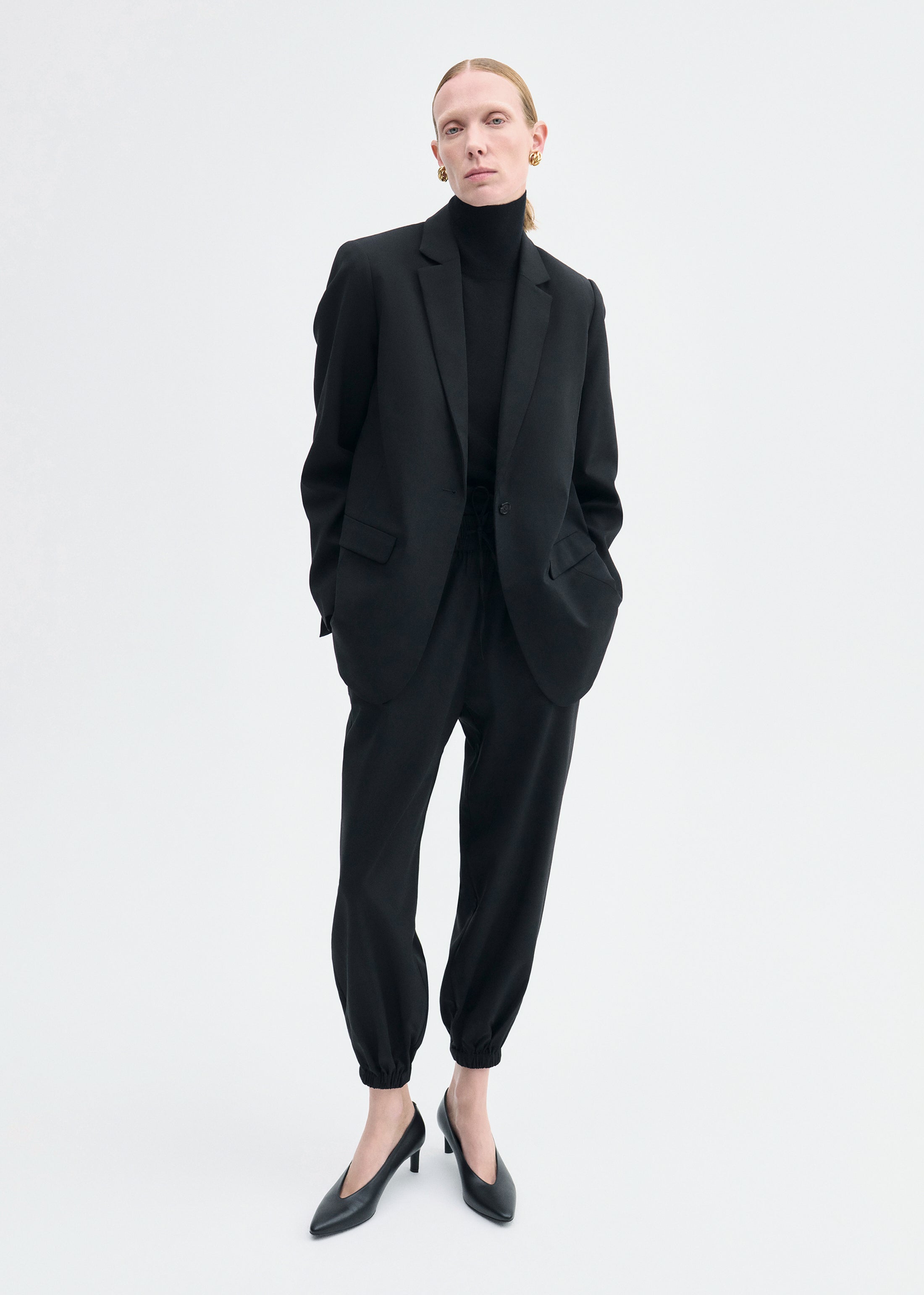 Boxy Jacket in Virgin Wool - Black