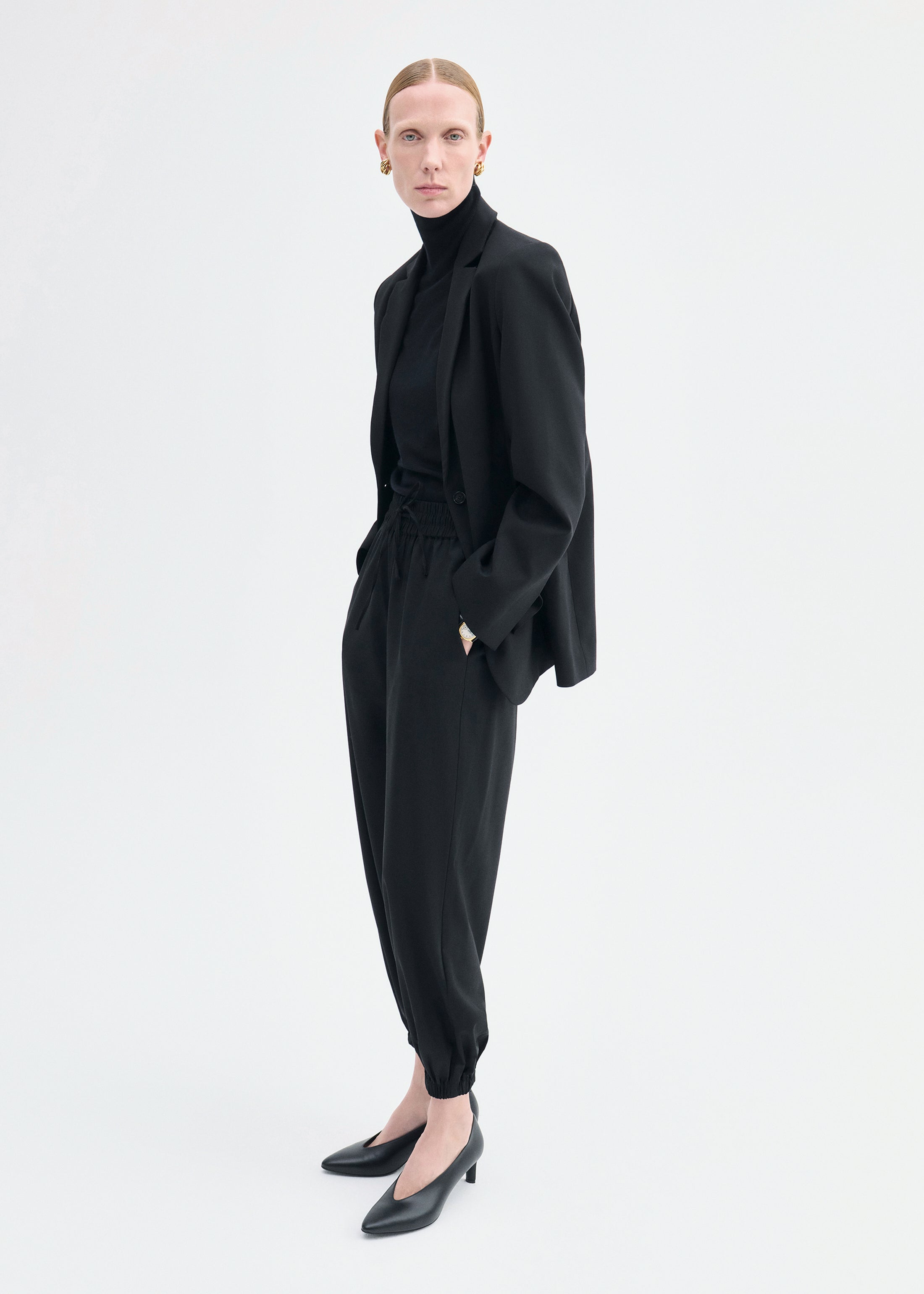 Boxy Jacket in Virgin Wool - Black