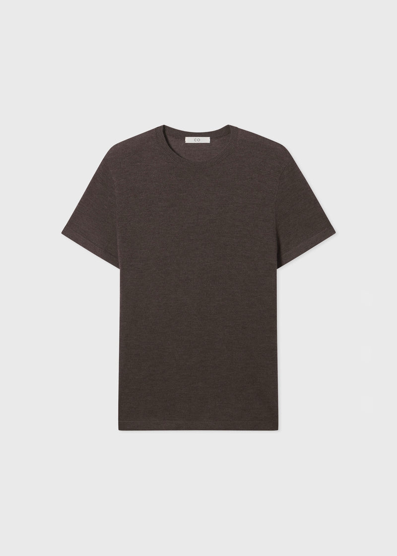T-Shirt in Fine Cashmere - Brown - CO