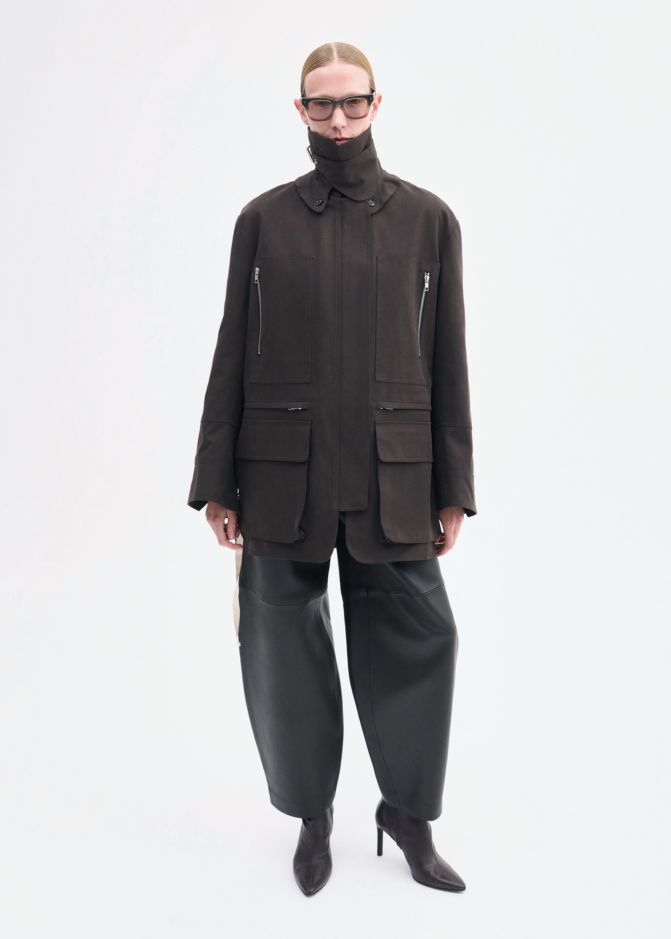 Oversized Field Jacket - Chocolate