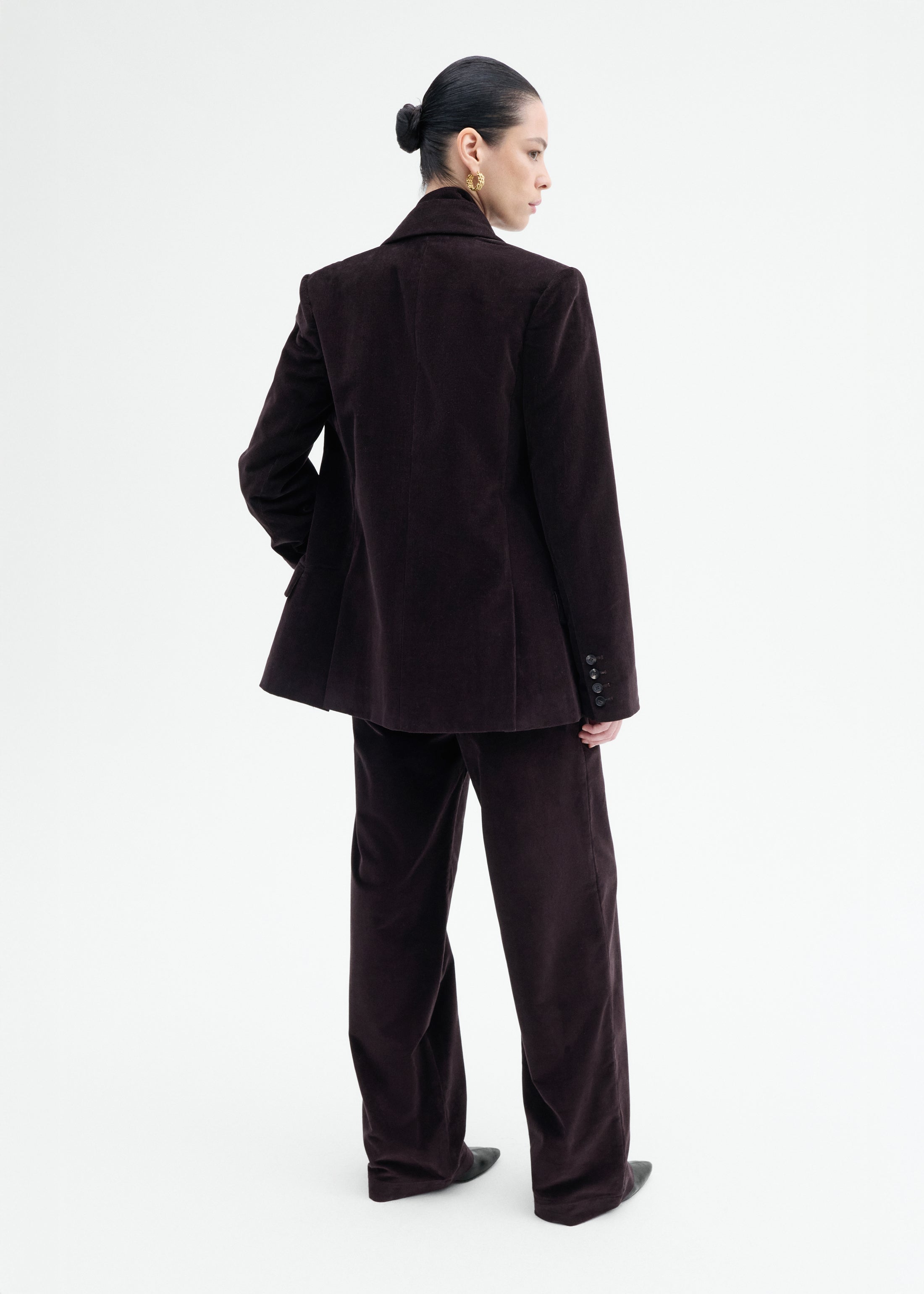 Corduroy Tuxedo Blazer - Chocolate