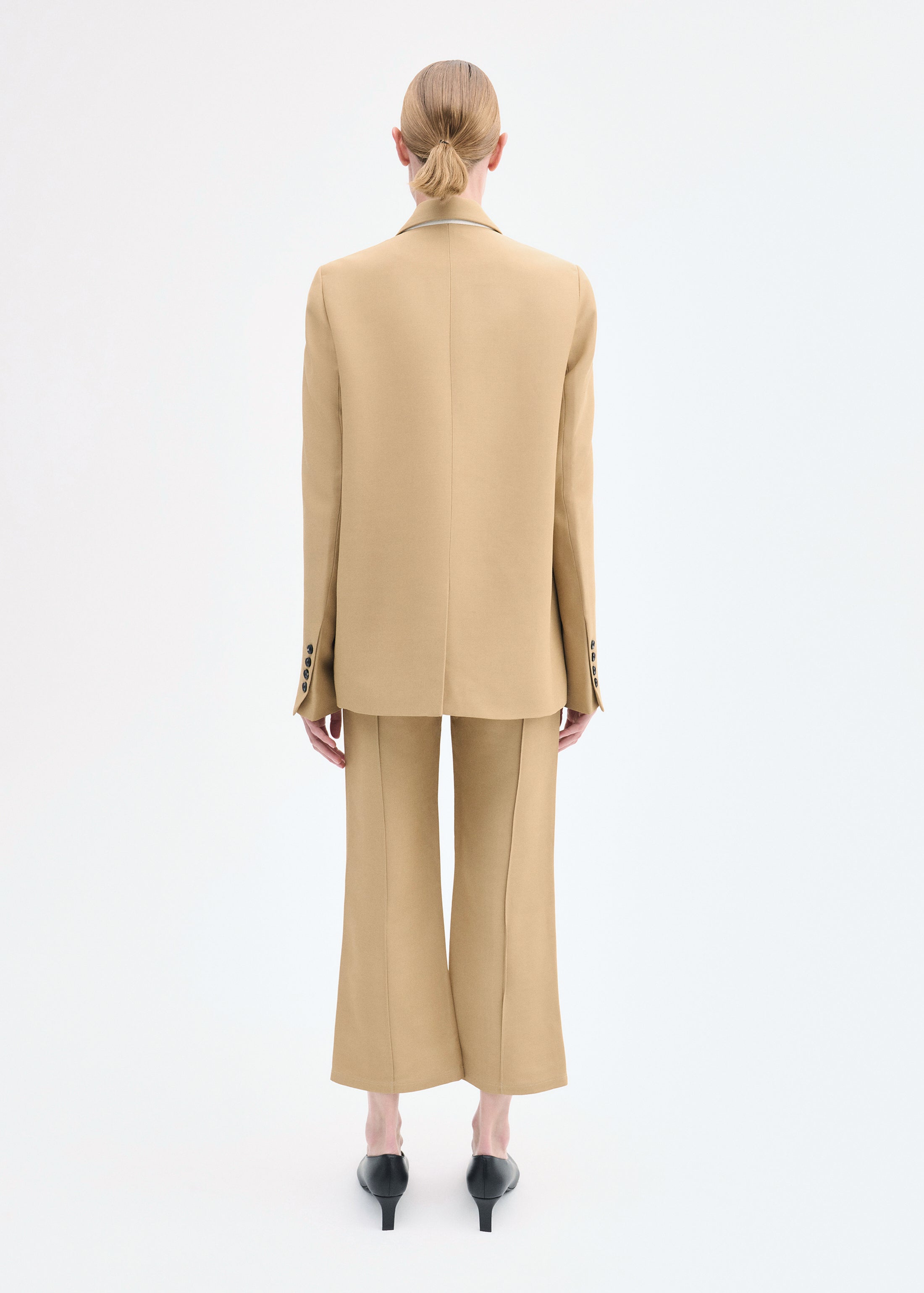 Structured Single-Breasted Blazer - Camel