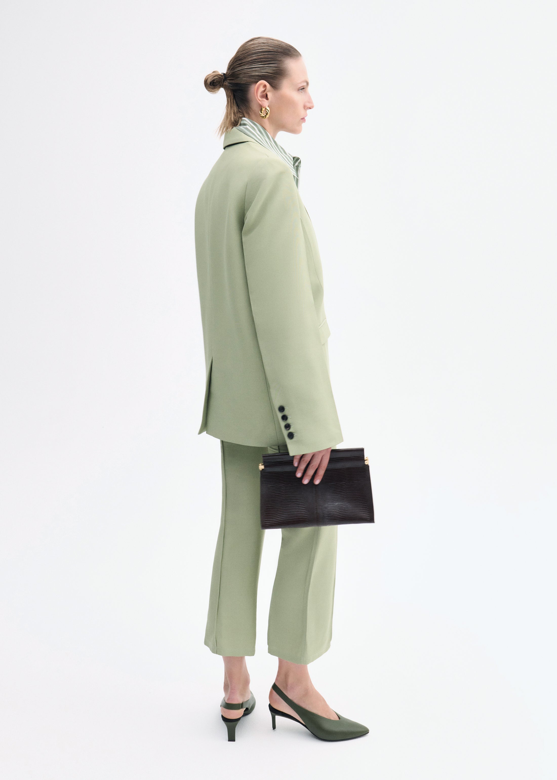 Structured Single-Breasted Blazer - Tea