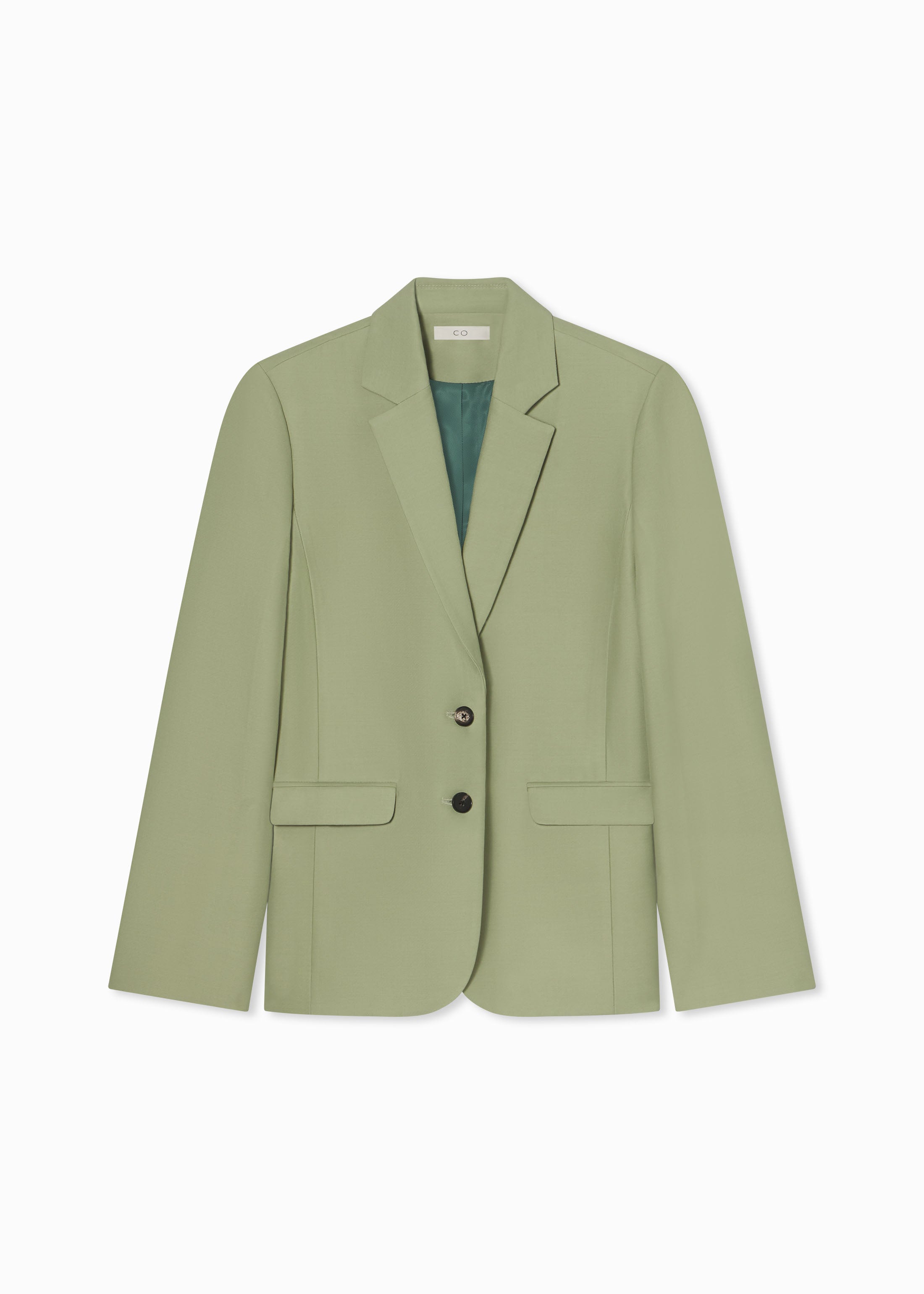 Structured Single-Breasted Blazer - Tea