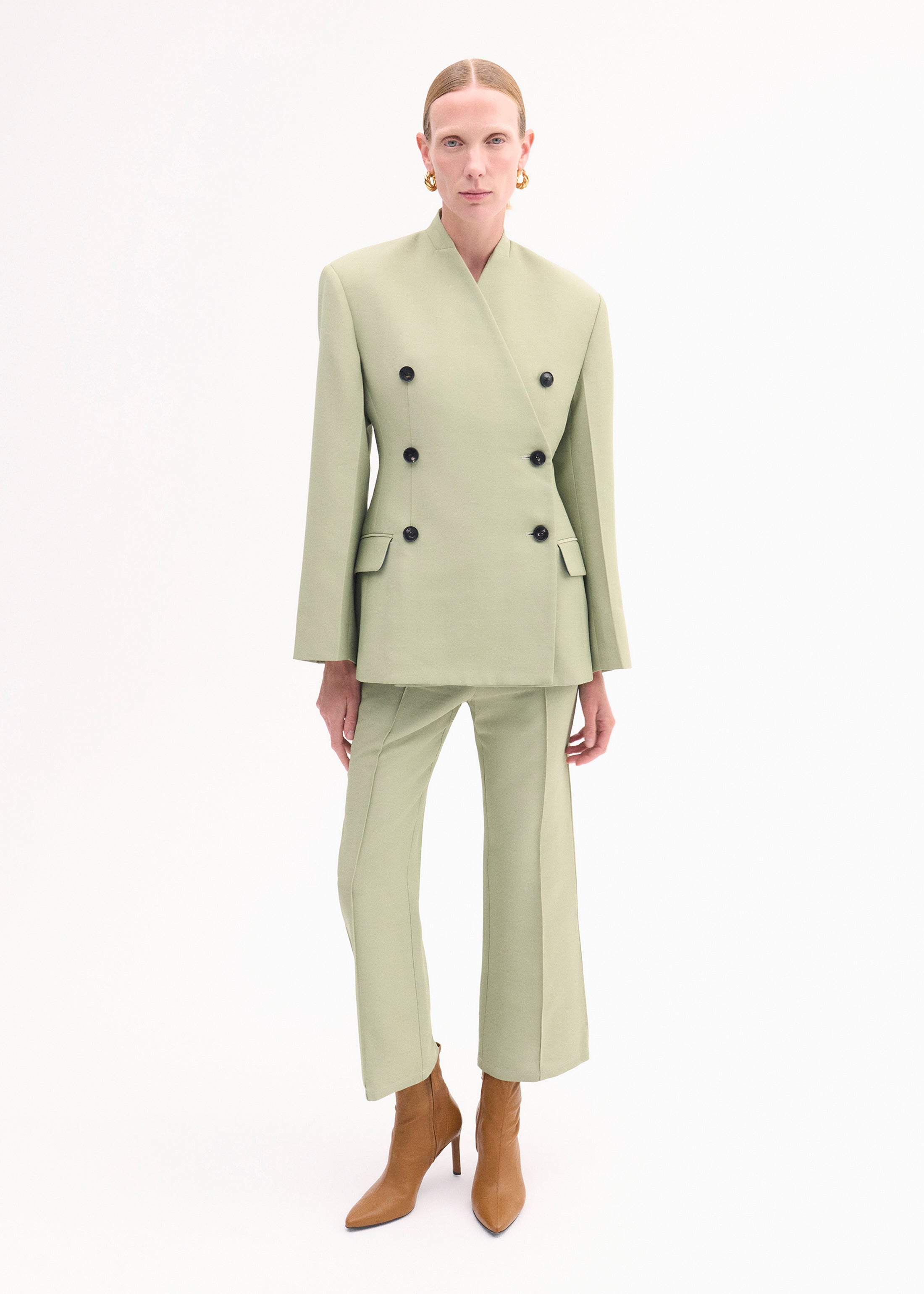 Cropped Flared Pant - Tea