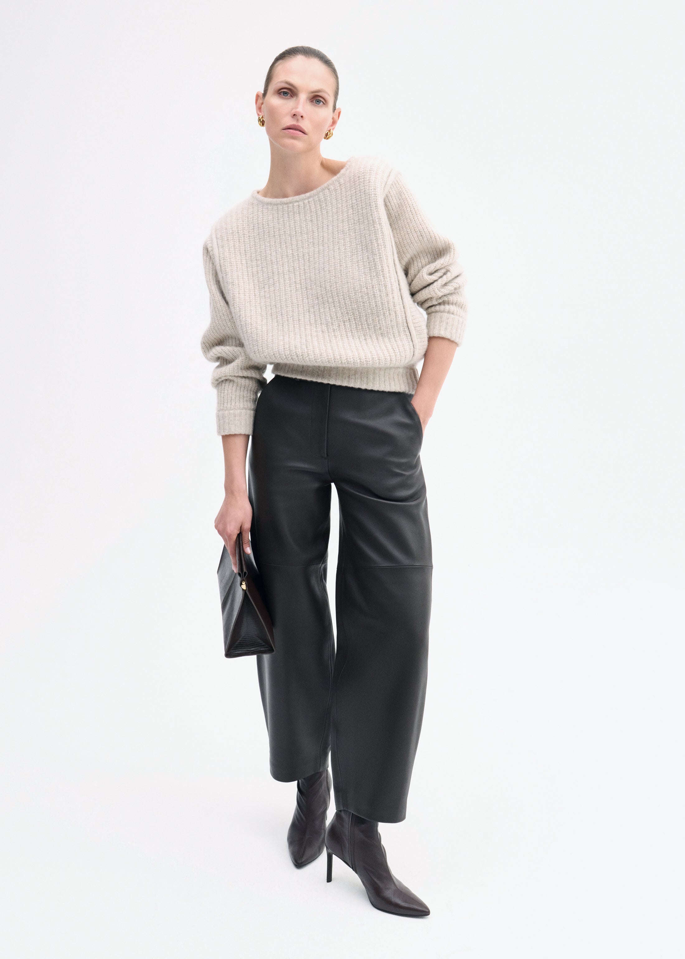 Batwing Sweater in Silk Cashmere - Arctic