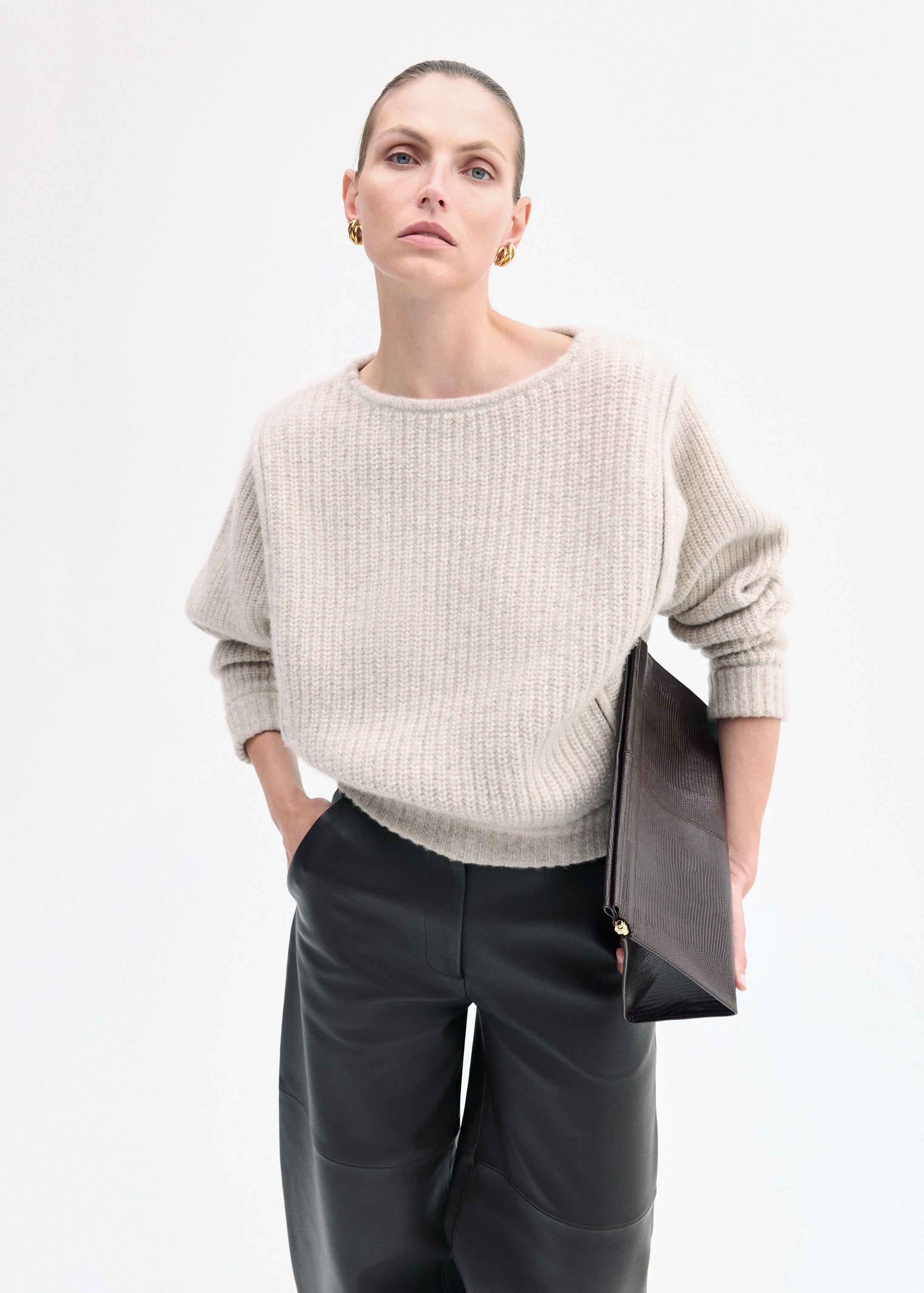 Batwing Sweater in Silk Cashmere - Arctic