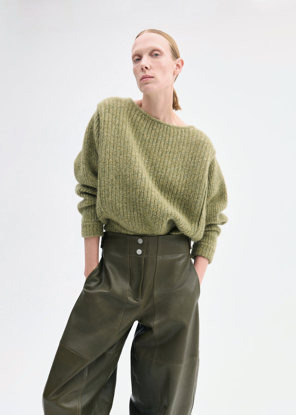 Batwing Sweater in Silk Cashmere - Mossy - CO