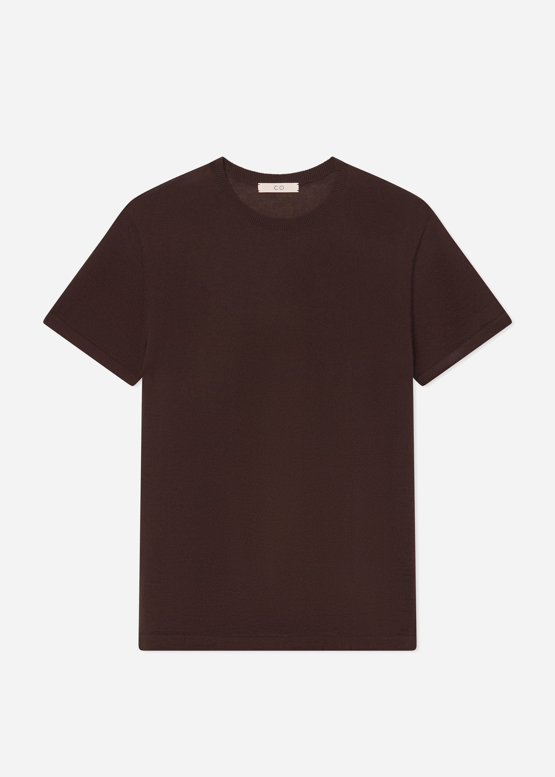 T-Shirt in Fine Cashmere - Chocolate