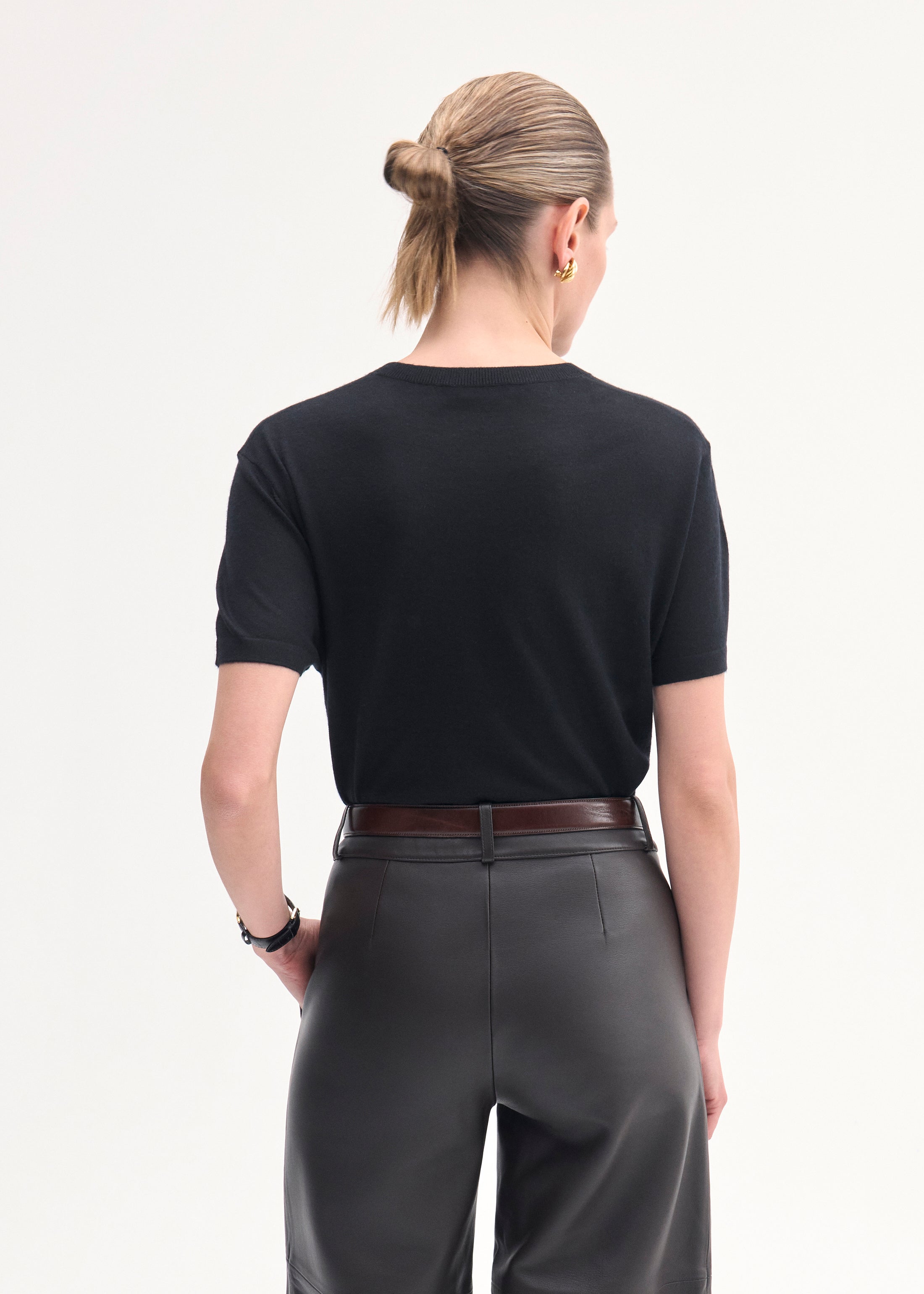 T-Shirt in Fine Cashmere - Black