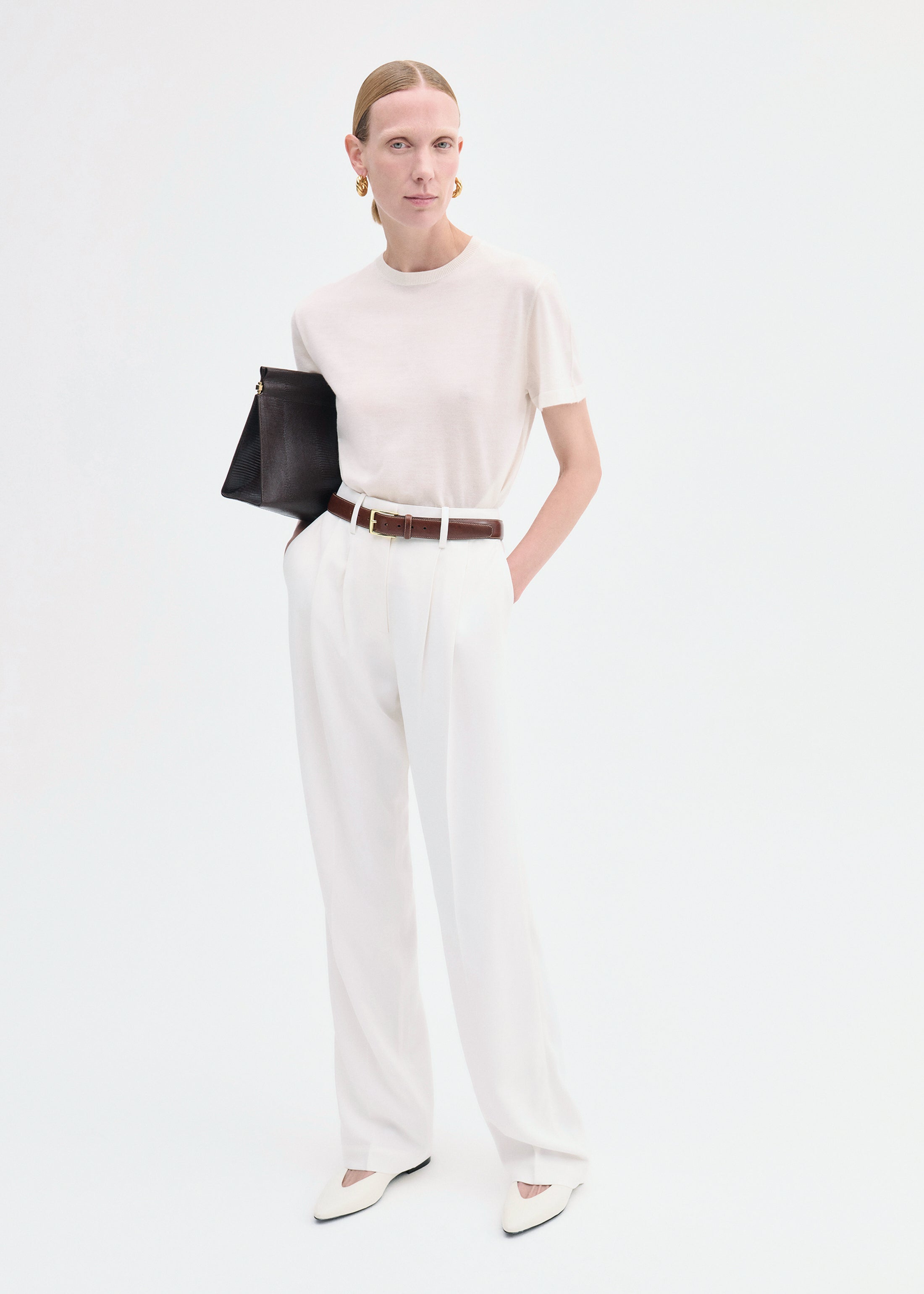 T-Shirt in Fine Cashmere - Ivory