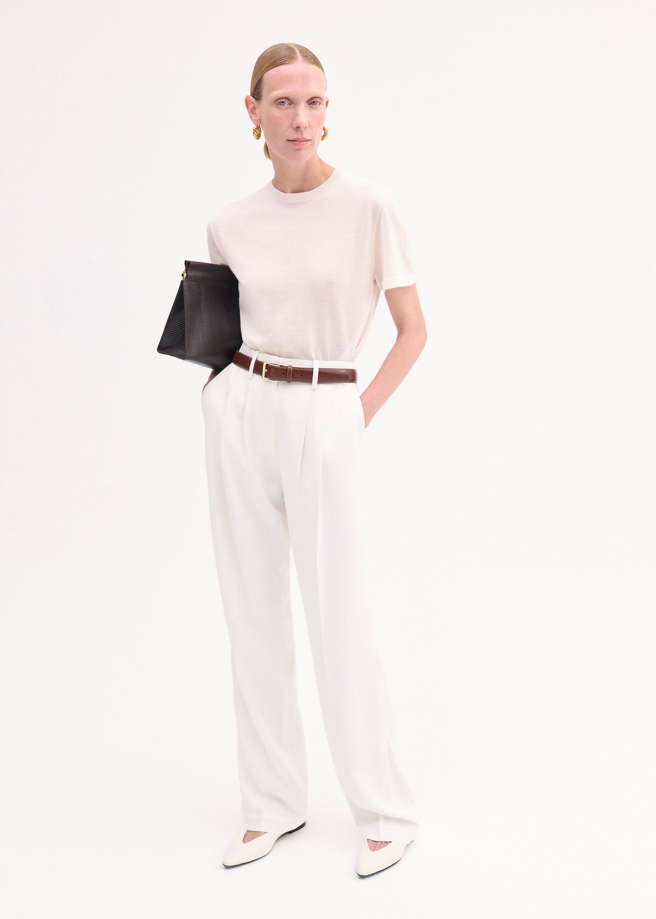 T-Shirt in Fine Cashmere - Ivory
