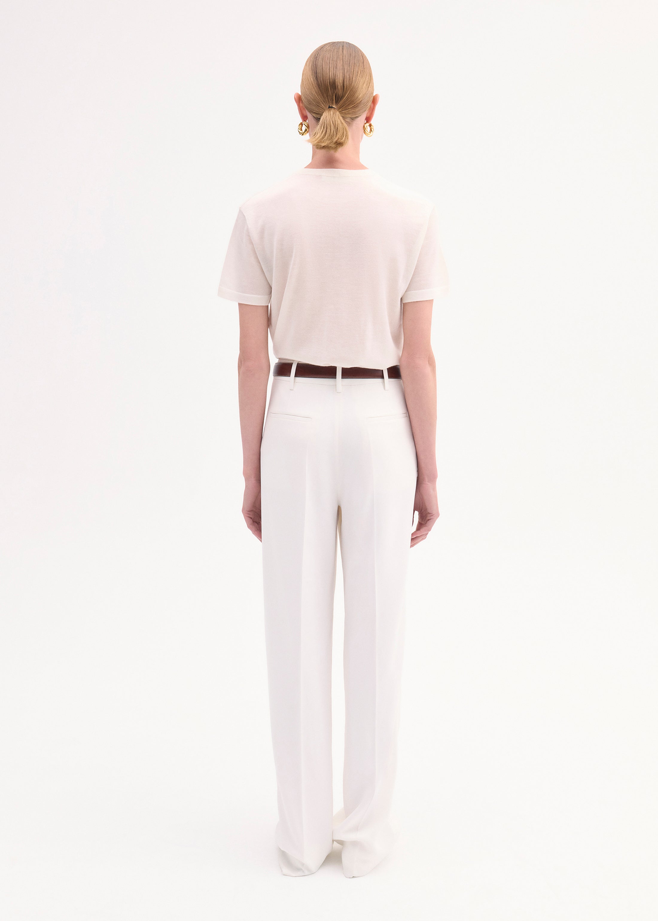 T-Shirt in Fine Cashmere - Ivory